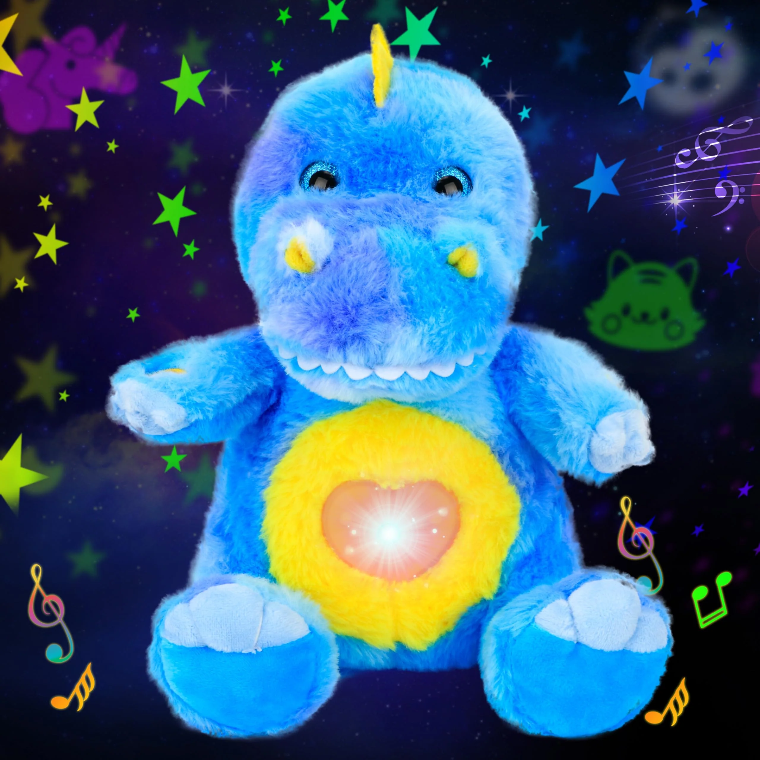 Cuteoy Plüsch Dinosaurier Stern Projektor Musikalisch Einstellbar Singend Nachtlicht Gefüllte Tiere Leuchtende Kawaii Plüschtiere Spielzeug Geschenke für Kinder