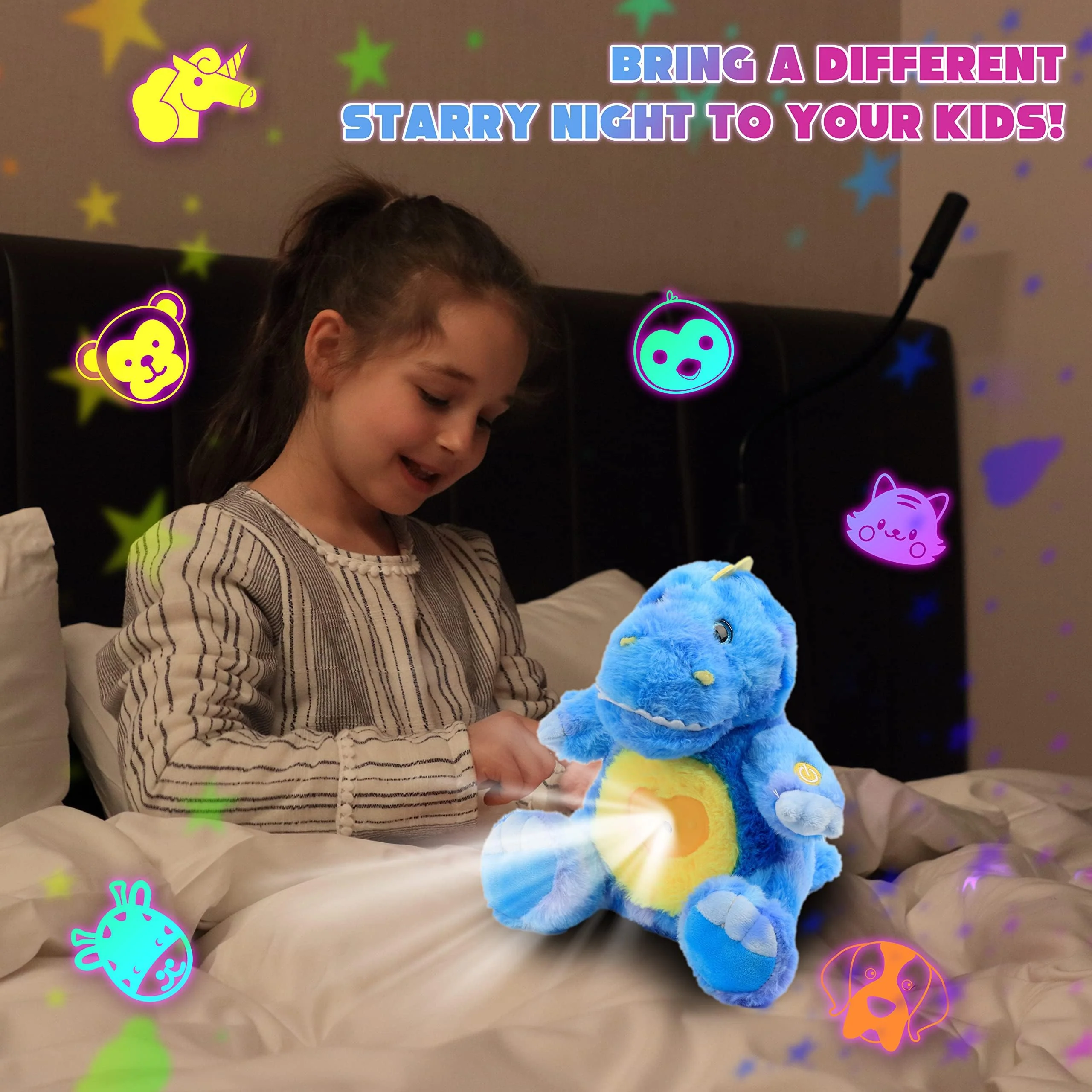 Cuteoy Plüsch Dinosaurier Stern Projektor Musikalisch Einstellbar Singend Nachtlicht Gefüllte Tiere Leuchtende Kawaii Plüschtiere Spielzeug Geschenke für Kinder - Image 3