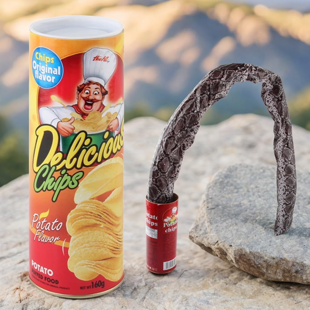 CXAFQ Halloween Narrentag Scary Snake Streich Spielzeug, Toy Kartoffelchip-Dose lustige Streiche Witz Sprung Pop Out Spring Party, Lustige Kartoffel (Stil 1) - Image 2
