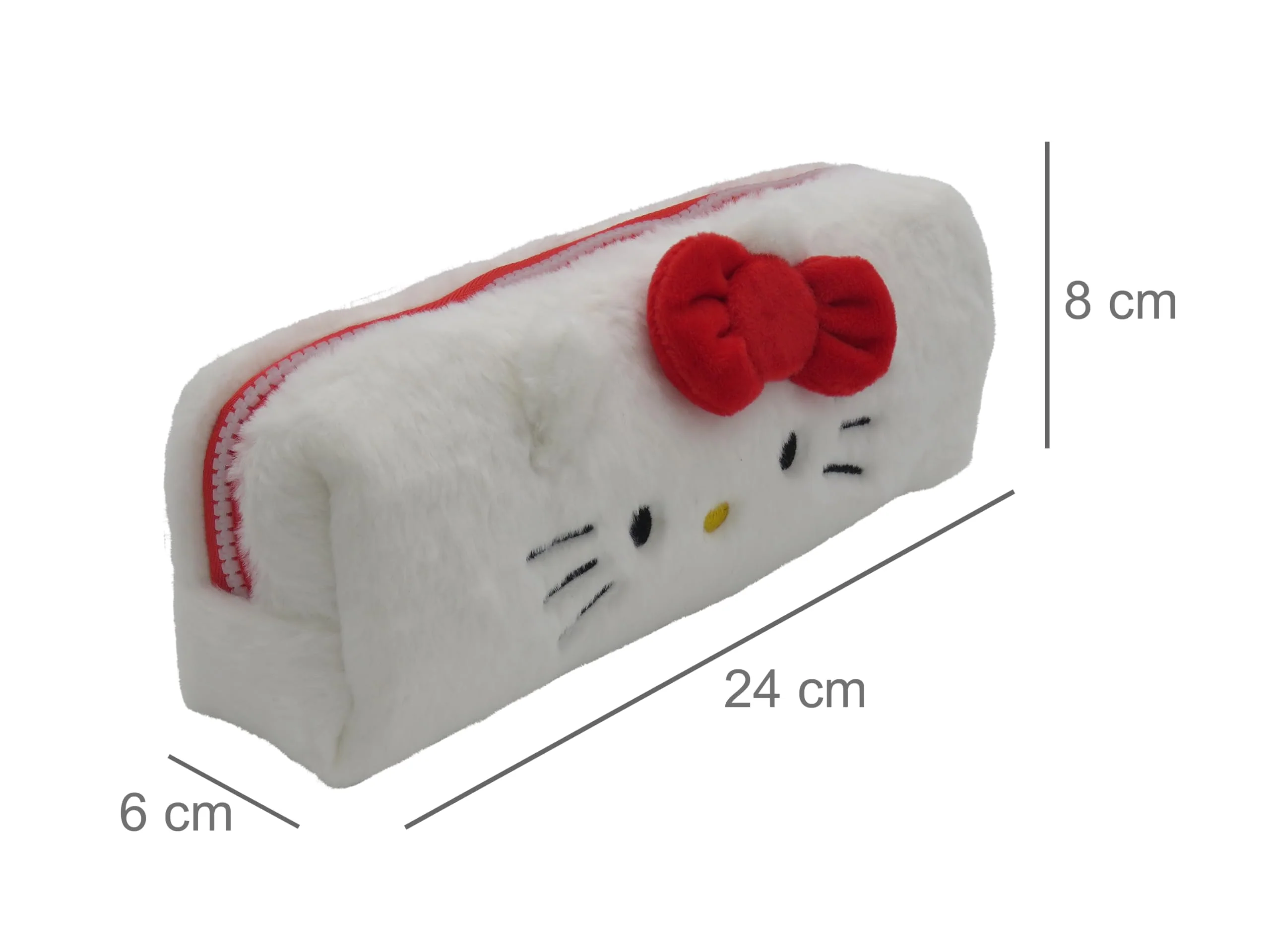 CYPBRANDS Hello Kitty, Sanrio, Federmäppchen, Plüsch, Weiß, offizielles Produkt, weiß, Sanrio Hello Kitty Federmäppchen aus Plüsch - Image 2