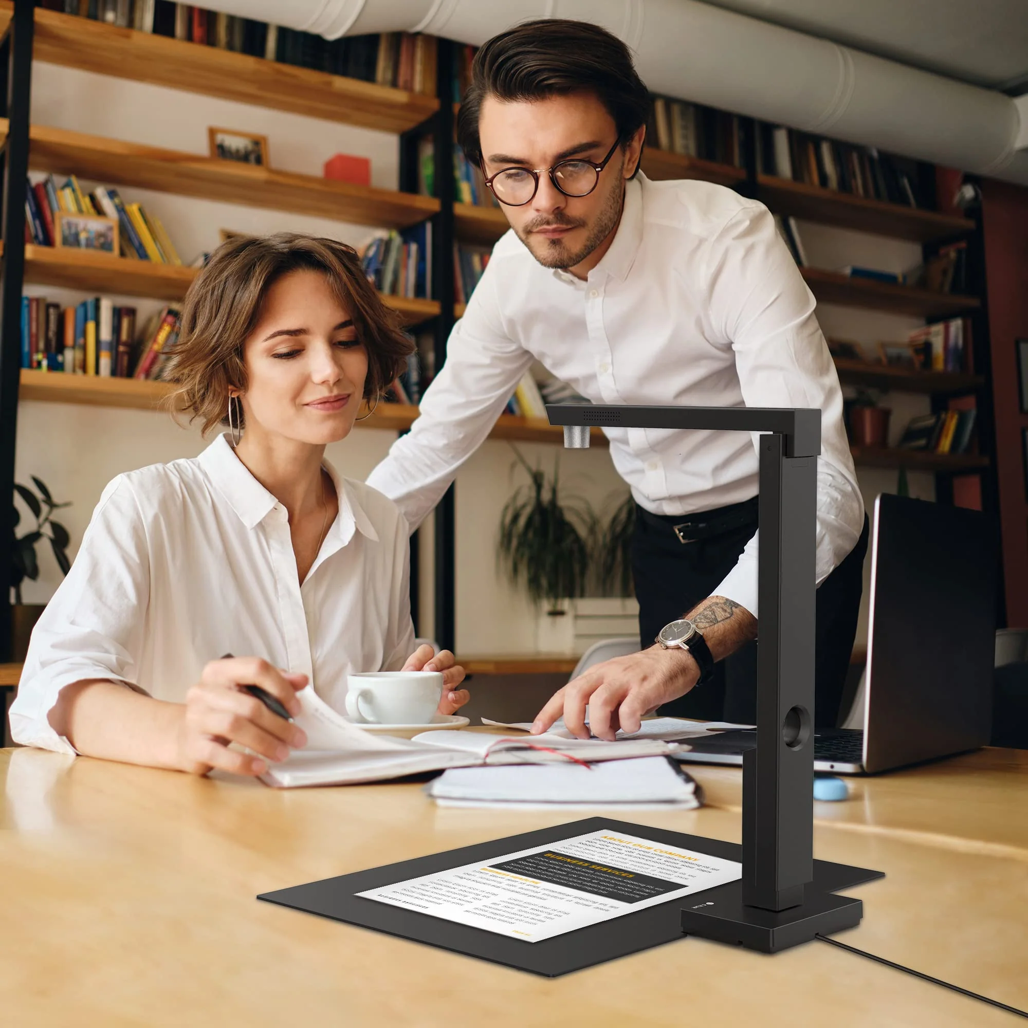 CZUR 12MP USB-Dokumentenkamera und Visualizer, A4 Dokumentenscanner tragbarer Scanner, für Lehr- und Klassenzimmer, Home-Office, kompatibel mit Windows, macOS (Lens 1200) (Mattschwarz) - Image 3