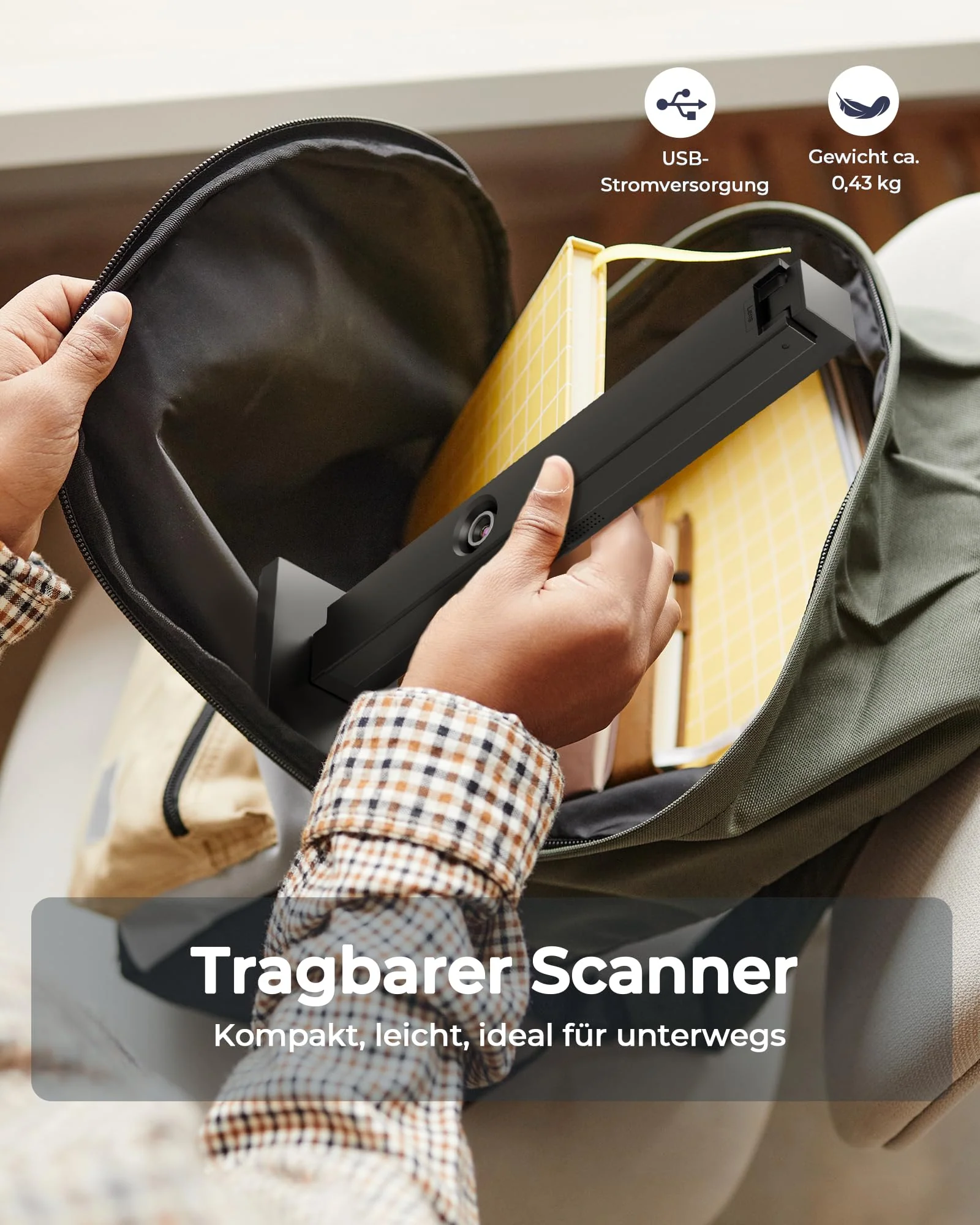 CZUR 8MP USB-Dokumentenkamera und Visualizer, A4 Dokumentenscanner tragbarer Scanner, für Lehr- und Klassenzimmer, Home-Office, kompatibel mit Windows, macOS (Lens800) - Image 4