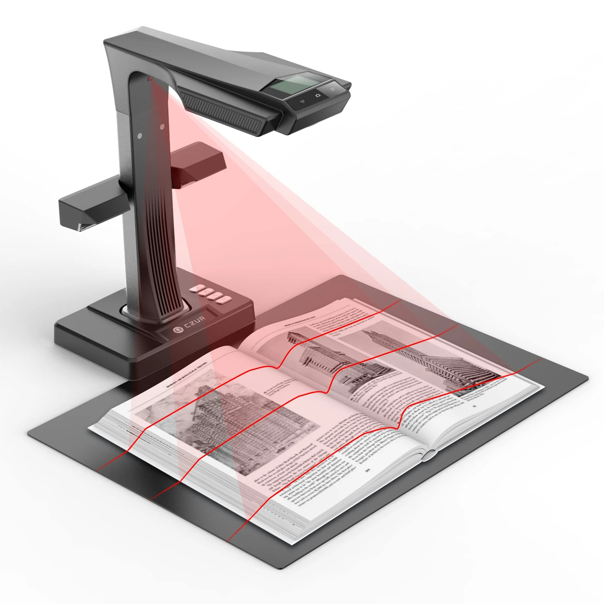 CZUR ET24 Pro Dokumentenscanner 24MP, Professioneller Buchscannermit HDMI, Scanner bis zu A3, mit Laser Verflachungstechnologie OCR 320Dpi Dokumentenkamera Visualizer für Windows, macOS und Linux - Image 7