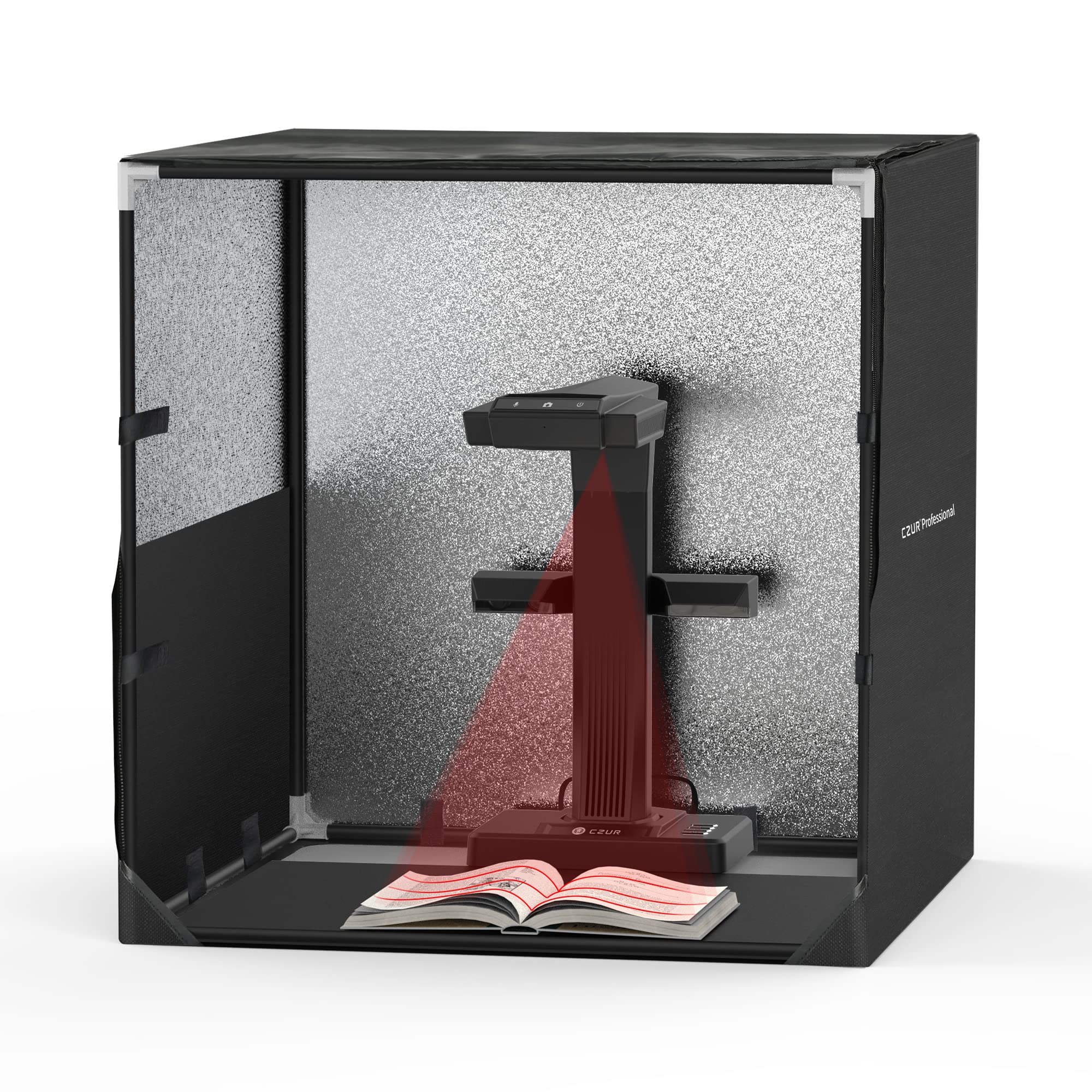 CZUR Fotostudio mit Handtasche, Fotobox Studio Box Scanner-Helfer, 60 * 60 * 60cm, Faltbar & Tragbar, geeignet für CZUR Buchscanner Dokumentenscanner