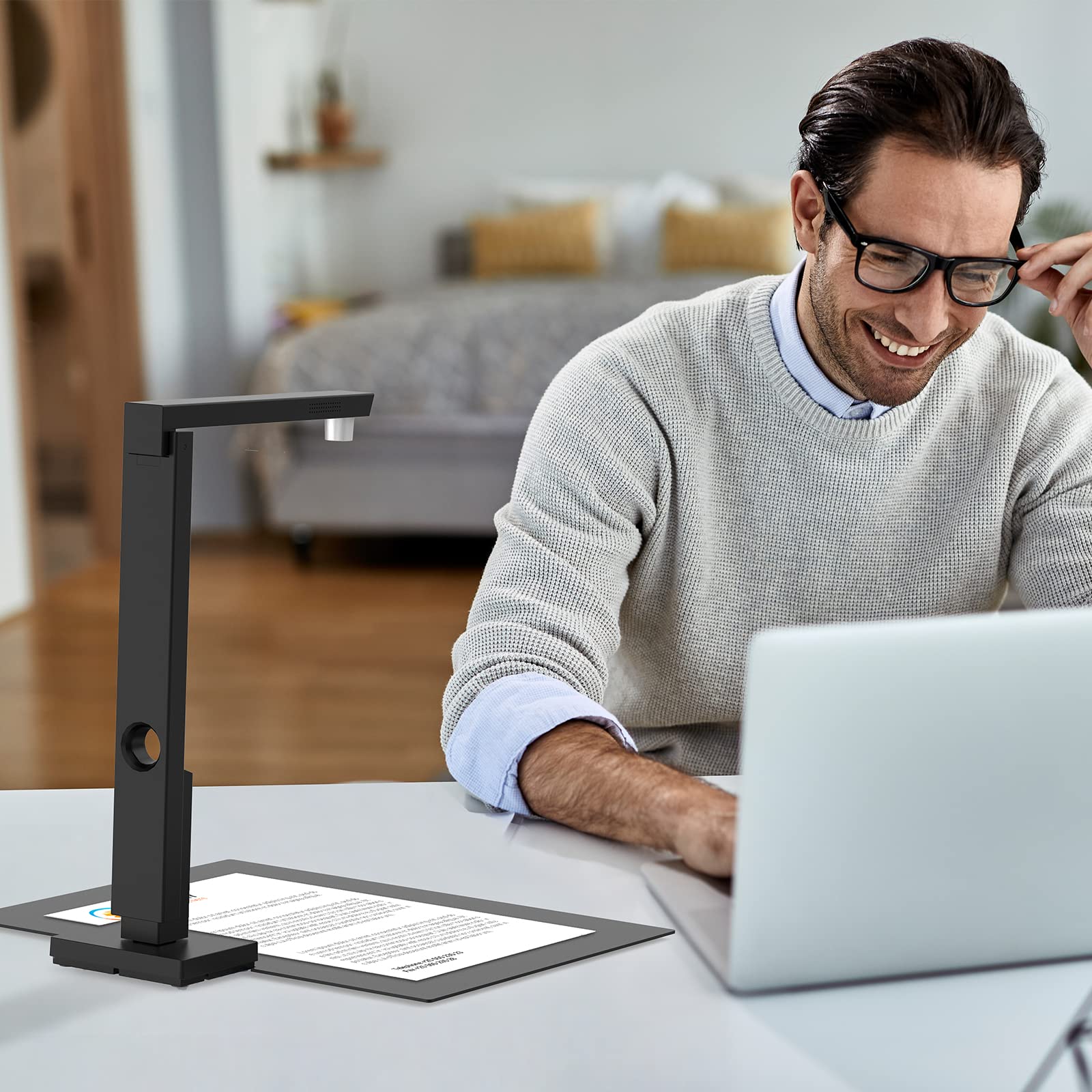 CZUR Lens Pro 12MP USB-DocumentenKamera und Visualizer, Faltbarer Dokumentenscanner mit OCR, Mobiler A4 Scanner, Visualisierer für MacOS Windows, für Zoom Skype Google Meet Microsoft Teams - Image 3