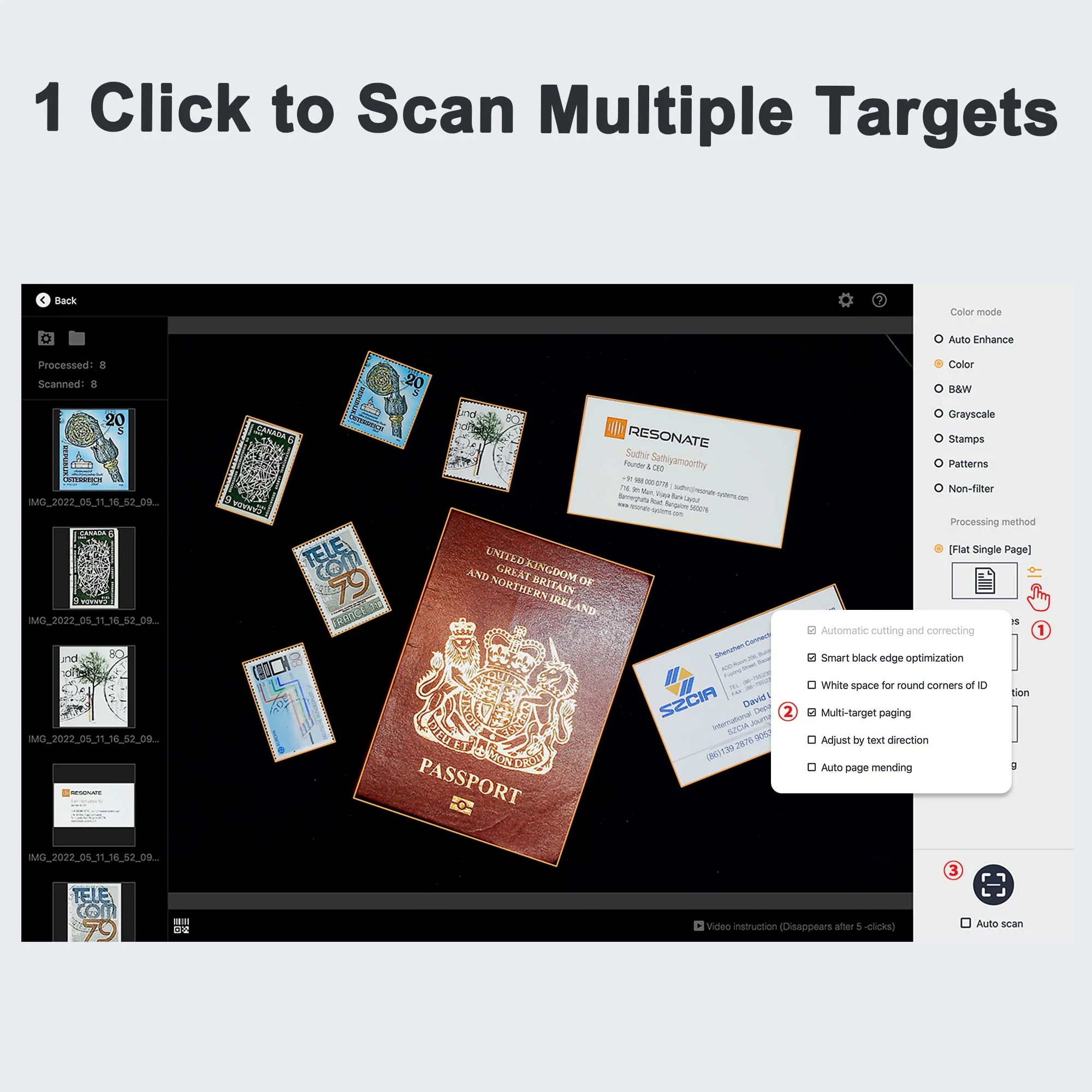 CZUR Lens Pro 8MP USB-DocumentenKamera und Visualizer, Faltbarer Dokumentenscanner mit OCR, Mobiler A4 Scanner, Visualisierer für MacOS Windows, für Zoom Skype Google Meet Microsoft Teams - Image 7