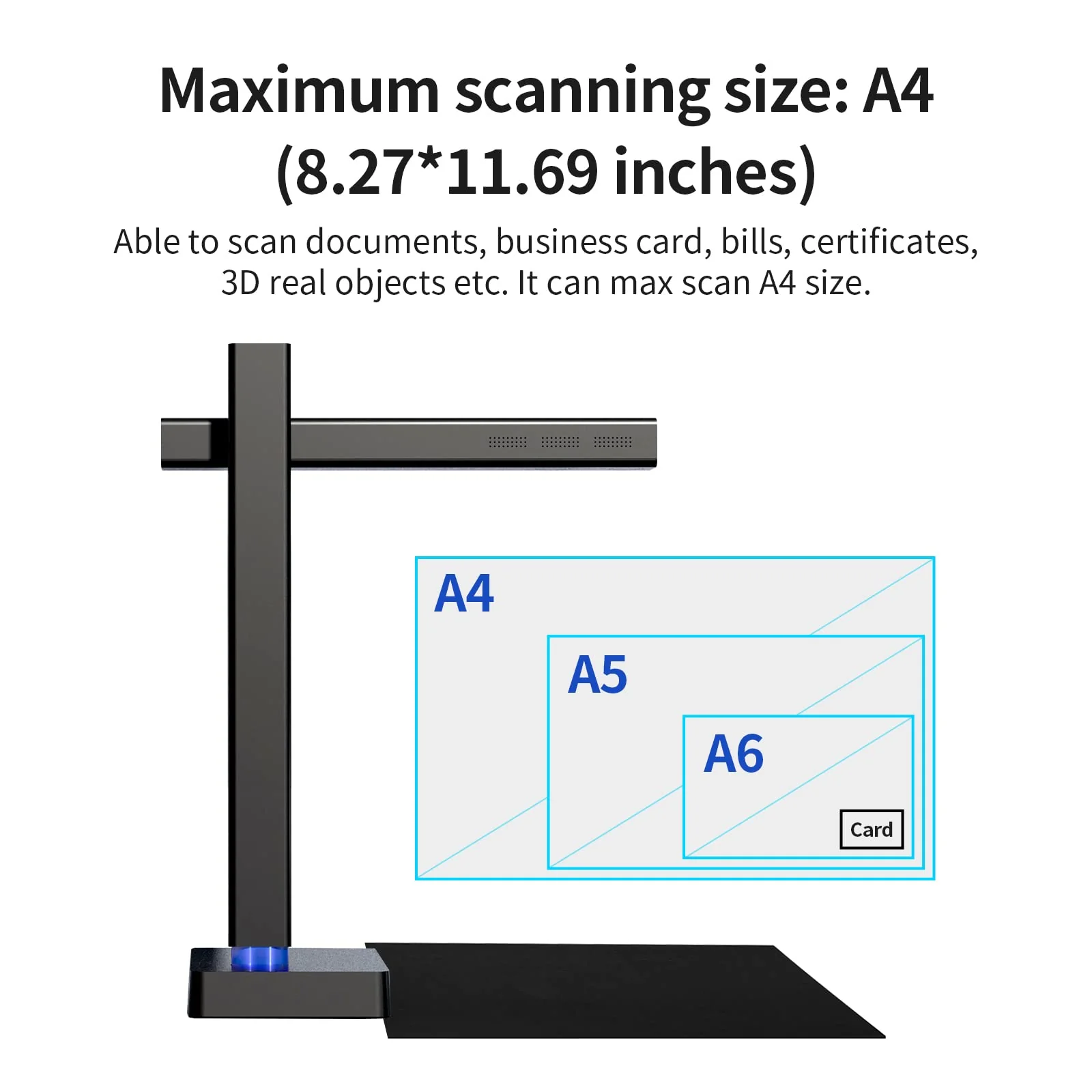 CZUR USB-Dokumentenkamera 8MP, A4 Overhead Scanner, Tragbarer Dokumentenscanner mit OCR, für Live-Präsentationen Webkonferenzen Online Unterricht, Kompatibel mit MacOS/Windows (Shine 800 Pro A4) - Image 2
