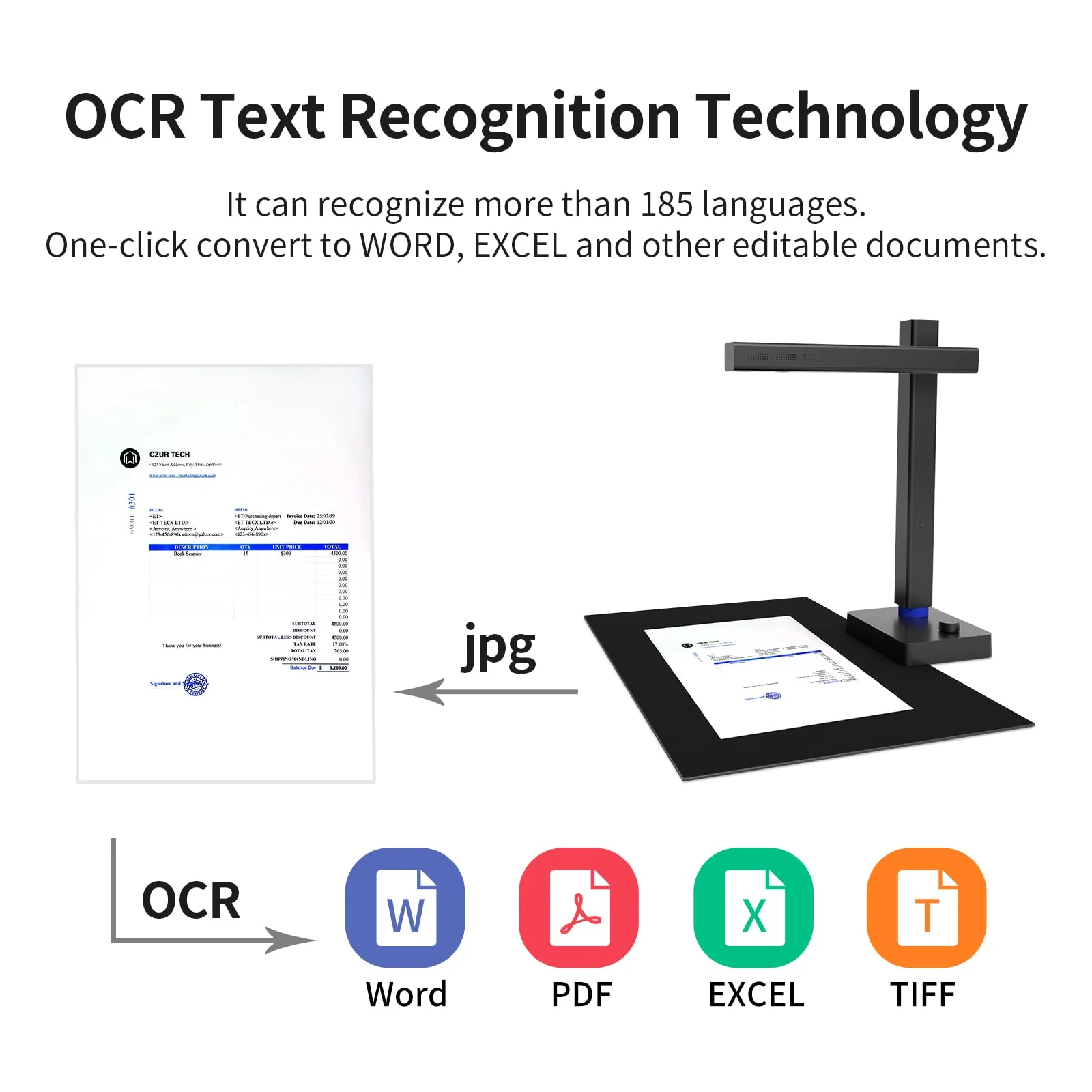 CZUR USB-Dokumentenkamera 8MP, A4 Overhead Scanner, Tragbarer Dokumentenscanner mit OCR, für Live-Präsentationen Webkonferenzen Online Unterricht, Kompatibel mit MacOS/Windows (Shine 800 Pro A4) - Image 7