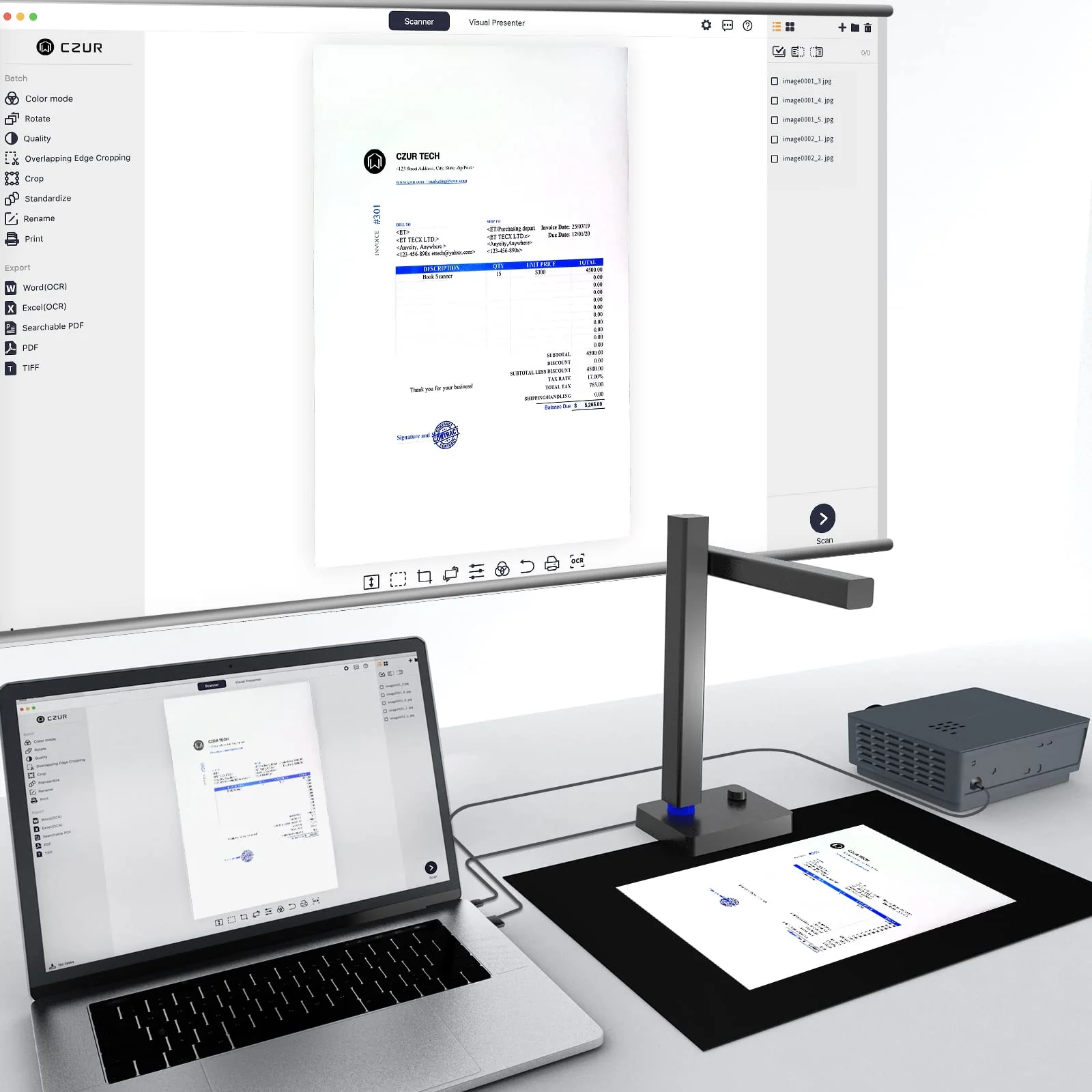 CZUR USB-Dokumentenkamera 8MP, A4 Overhead Scanner, Tragbarer Dokumentenscanner mit OCR, für Live-Präsentationen Webkonferenzen Online Unterricht, Kompatibel mit MacOS/Windows (Shine 800 Pro A4) - Image 8