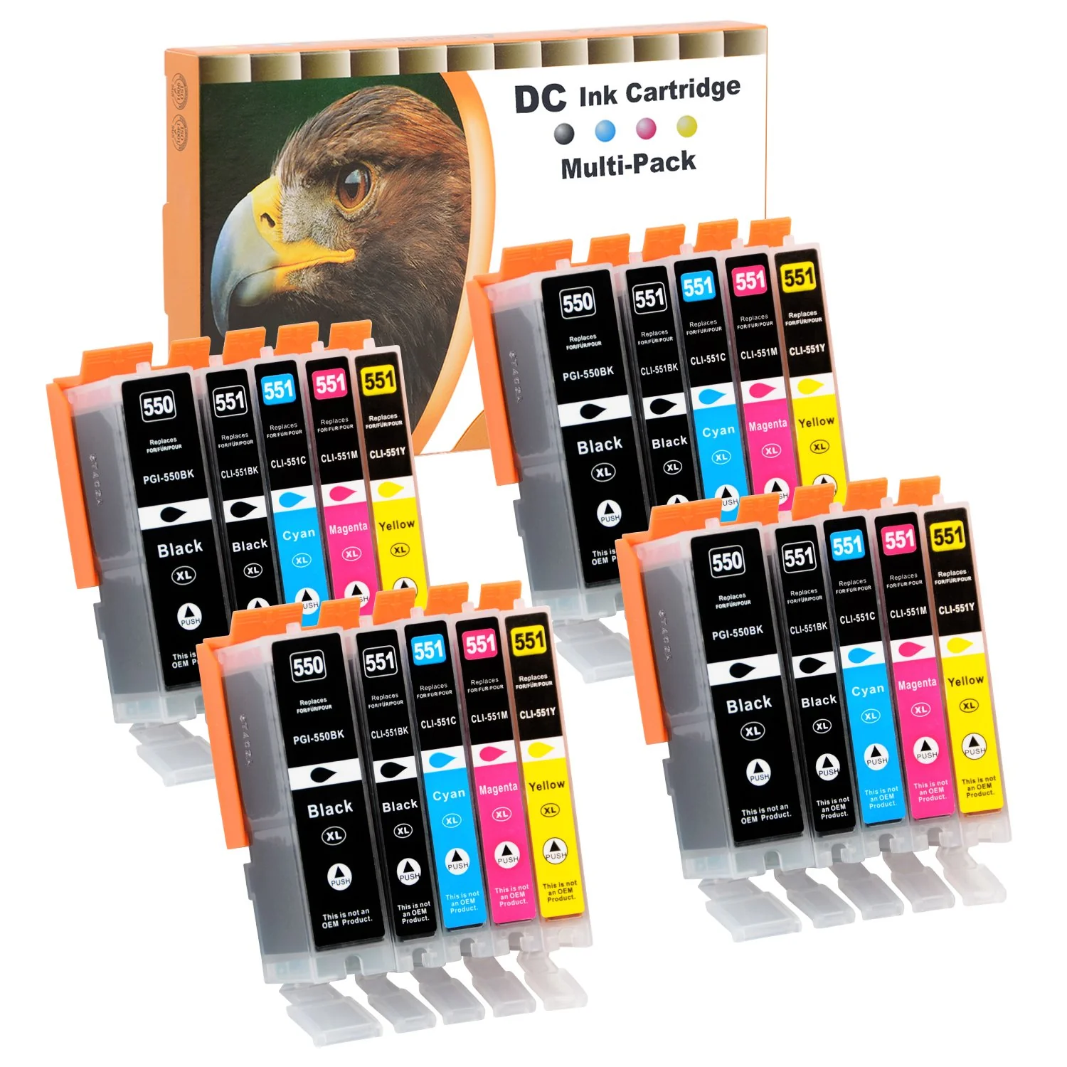 D&C 20x Druckerpatronen Kompatibel für Canon PGI-550 XL CLI-551 XL für Canon Pixma MG7100 MG7150 MG7550 MX925 iP7200 iP7250 MG5400 Series MG5450 MG5550 MG5650 MG5655 MX725 MX920 iP8750 iX6850 MG6350 - Image 6
