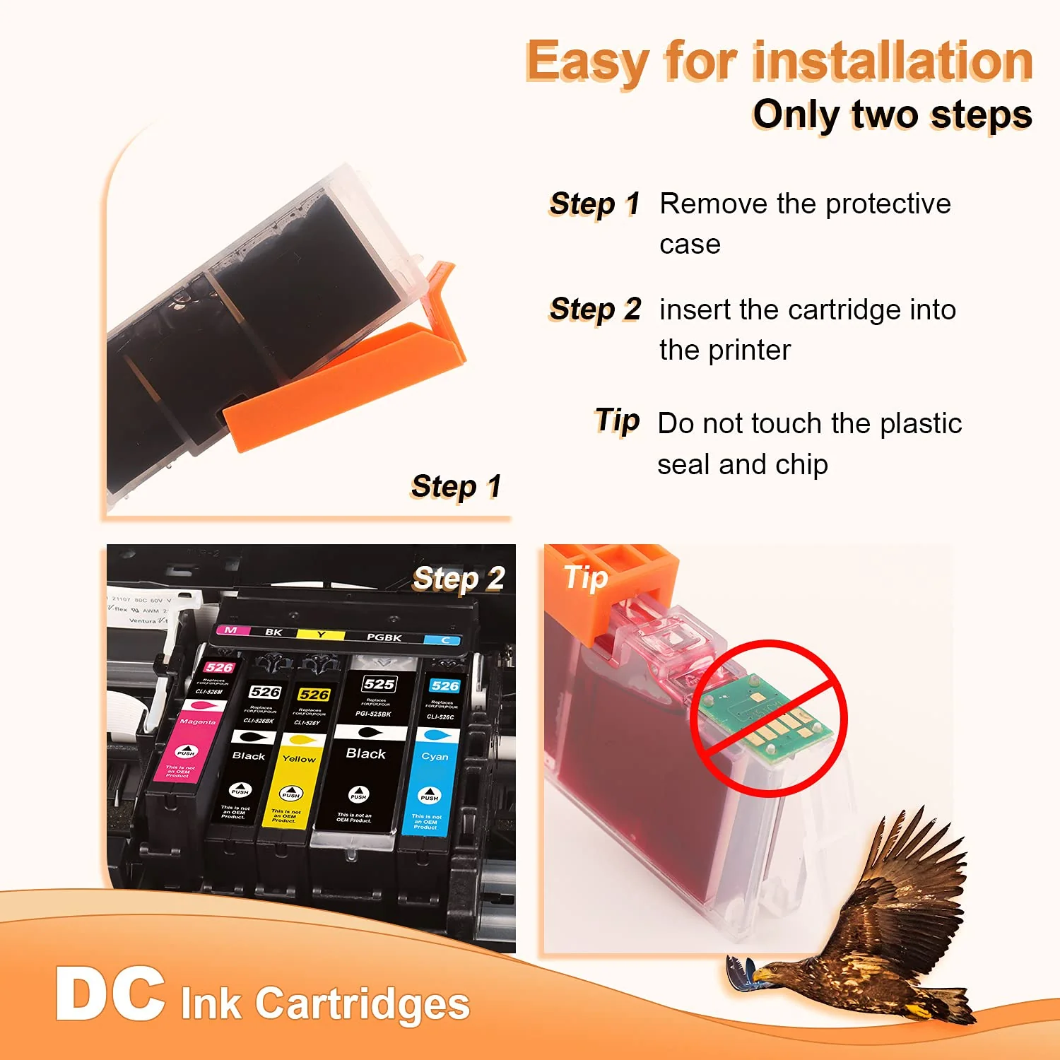 D&C 5X 21ml Black Druckerpatronen Kompatibel für Canon PGI-525 BK für Canon Pixma MG5250 MG5300 MG5340 MG5350 MG6250 MG8150 MG8250 MX885 MX895 IP4840 IP4850 IP4900 MG5140 MG5150 MG5240 MX710 MX715 - Image 7