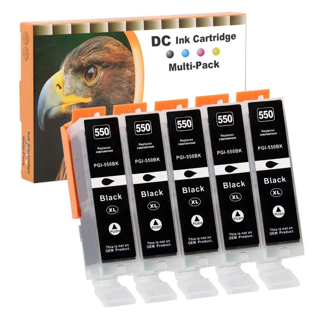D&C 5x 25ml BLACK Druckerpatronen Kompatibel für Canon PGI-550 BK XL für Canon Pixma MG7150 MG7550 iP7200 iP7250 MG5400 Series MG5450 MG5550 MG5650 MG5655 MX725 MX920 iP8750 iX6850 MG6350 MG6450 MX925 - Image 7
