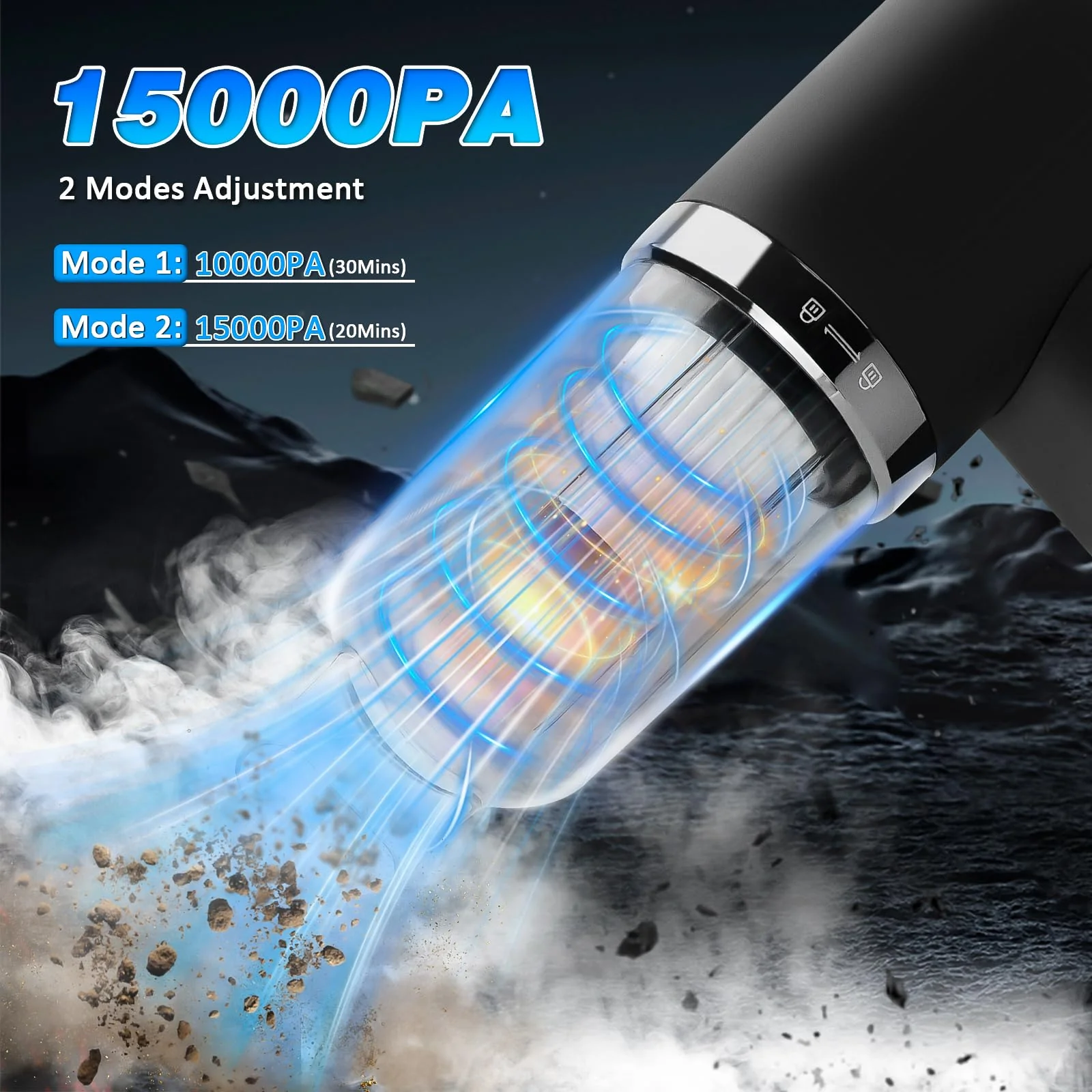 D-Lumina Handstaubsauger,15000PA kabelloser Handstaubsauger Akku mit USB-C Schnellladung,Auto Staubsauger Stark Waschbar mit HEPA-Filter,Hand Vacuum Cleaner für Auto/Haus/Haustiere - Image 2