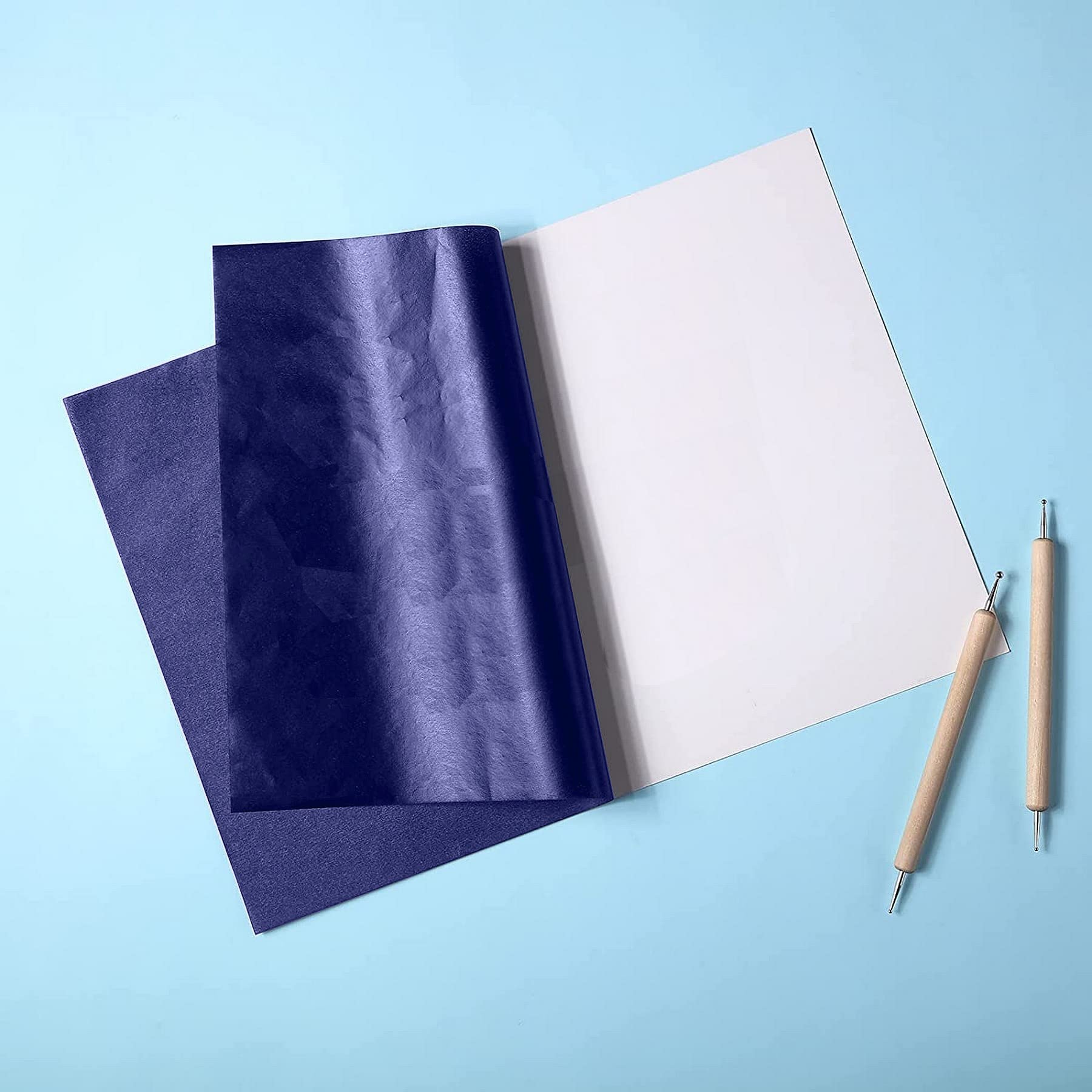 D.RECT Pauspapier für Skizzieren 25 Blatt - Transferpapier zum handschriftlichen Schreiben - Kohlepapier DIN A4 - Blau Durchschlagpapier - Image 2