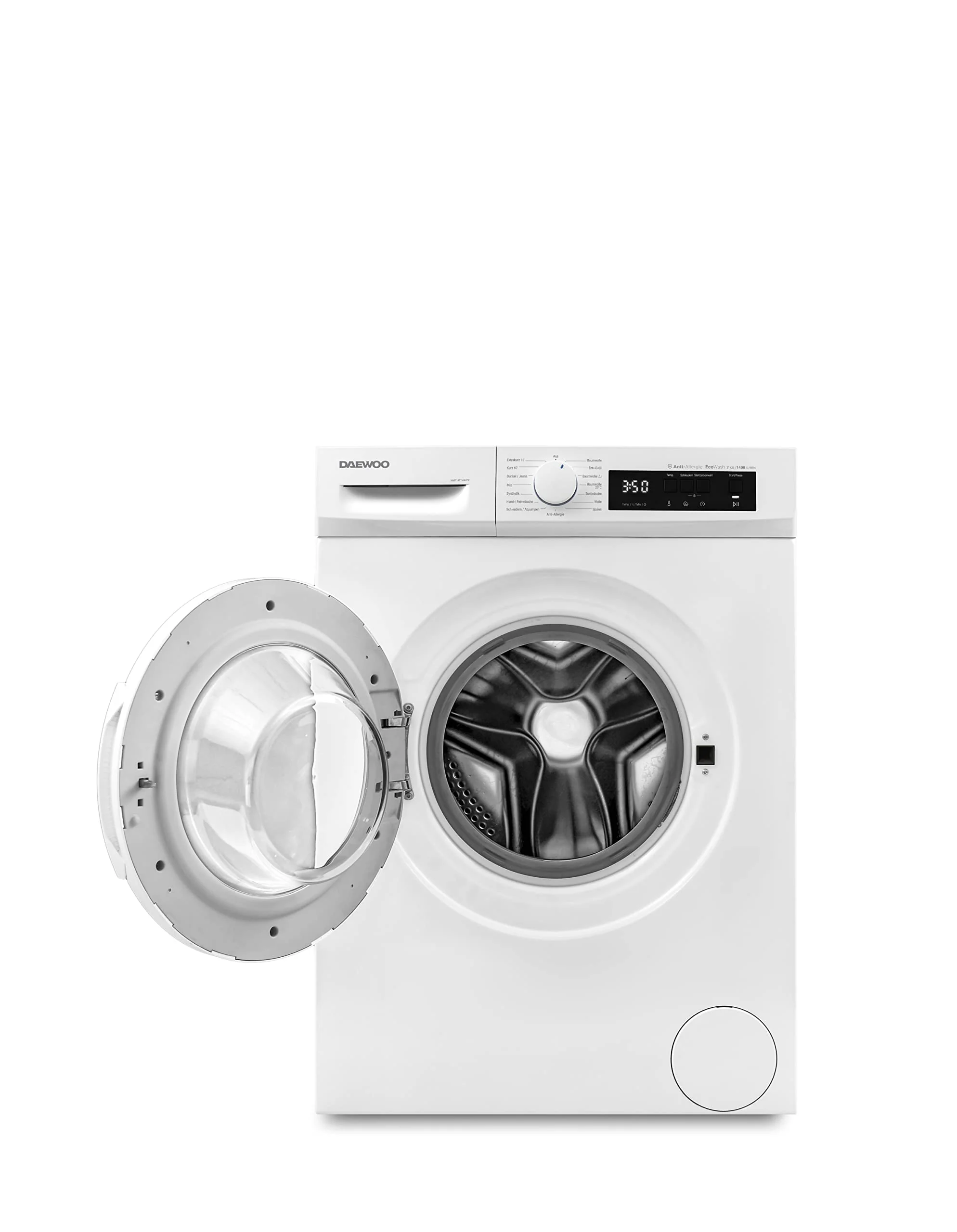 Daewoo WM714T1WA0DE Waschmaschine Frontlader, 7 kg, 1400 U/min/Advanced Inverter Motor, 15 Programme inkl. 15 min Kurzprogramm, AquaStop, Weiß - Image 3