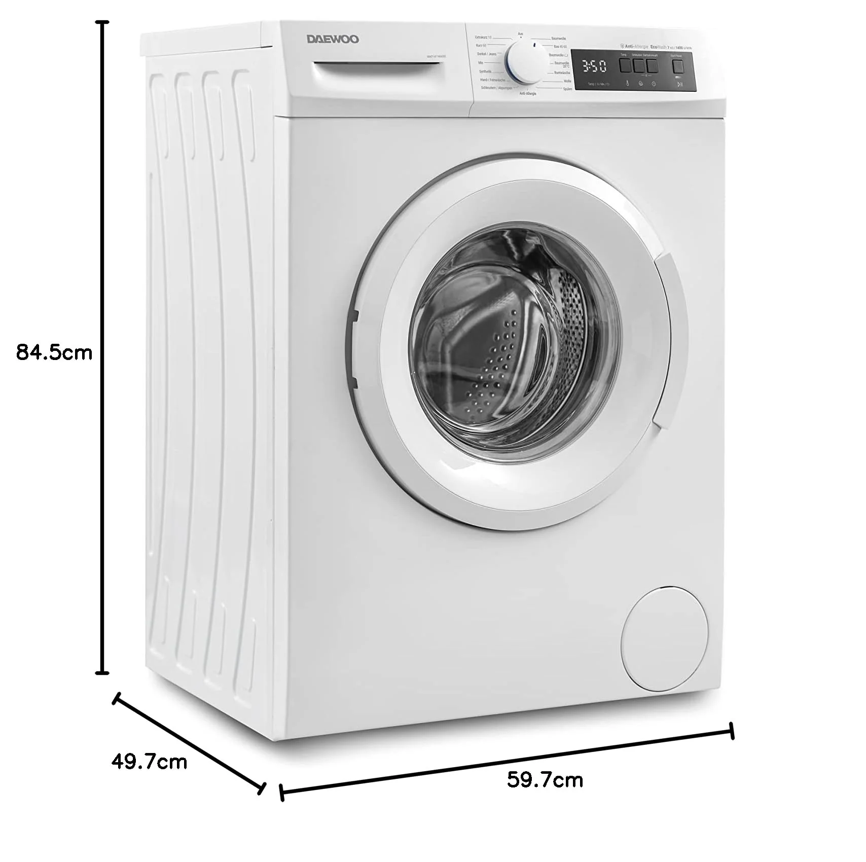 Daewoo WM714T1WA0DE Waschmaschine Frontlader, 7 kg, 1400 U/min/Advanced Inverter Motor, 15 Programme inkl. 15 min Kurzprogramm, AquaStop, Weiß - Image 4