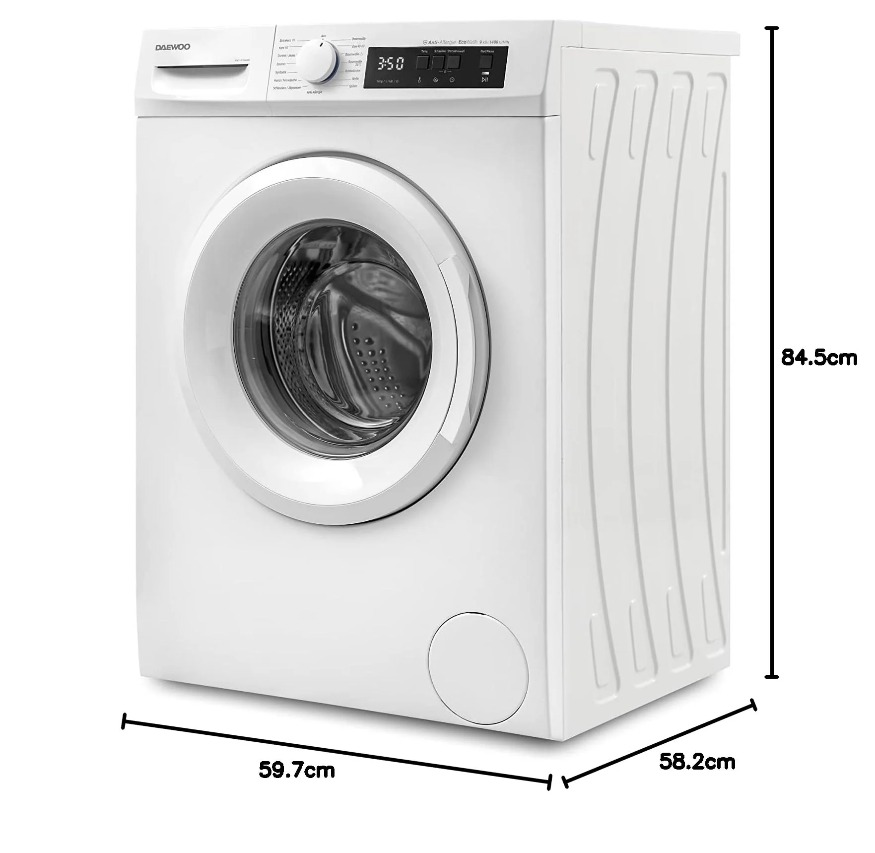 Daewoo WM914T1WA0DE Waschmaschine Frontlader, 9 kg, 1400 U/min, Advanced Inverter Motor, 15 Programme inkl. 15 min Kurzprogramm, AquaStop, Weiß - Image 11