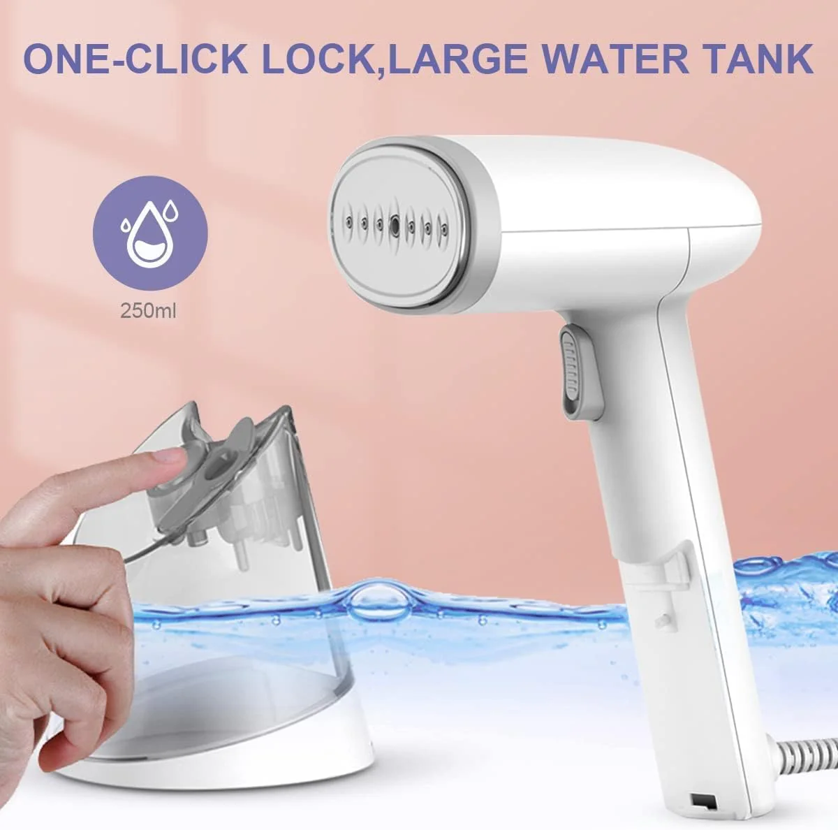 Dampfglätter Steamer, Mioduro Tragbarer Kleiderdampfer für Kleidung mit 250 ml Tank, für vertikales und horizontales Dämpfen, schnelles Aufheizen, schnelle Faltenentfernung,KG-1808 1400W - Image 12