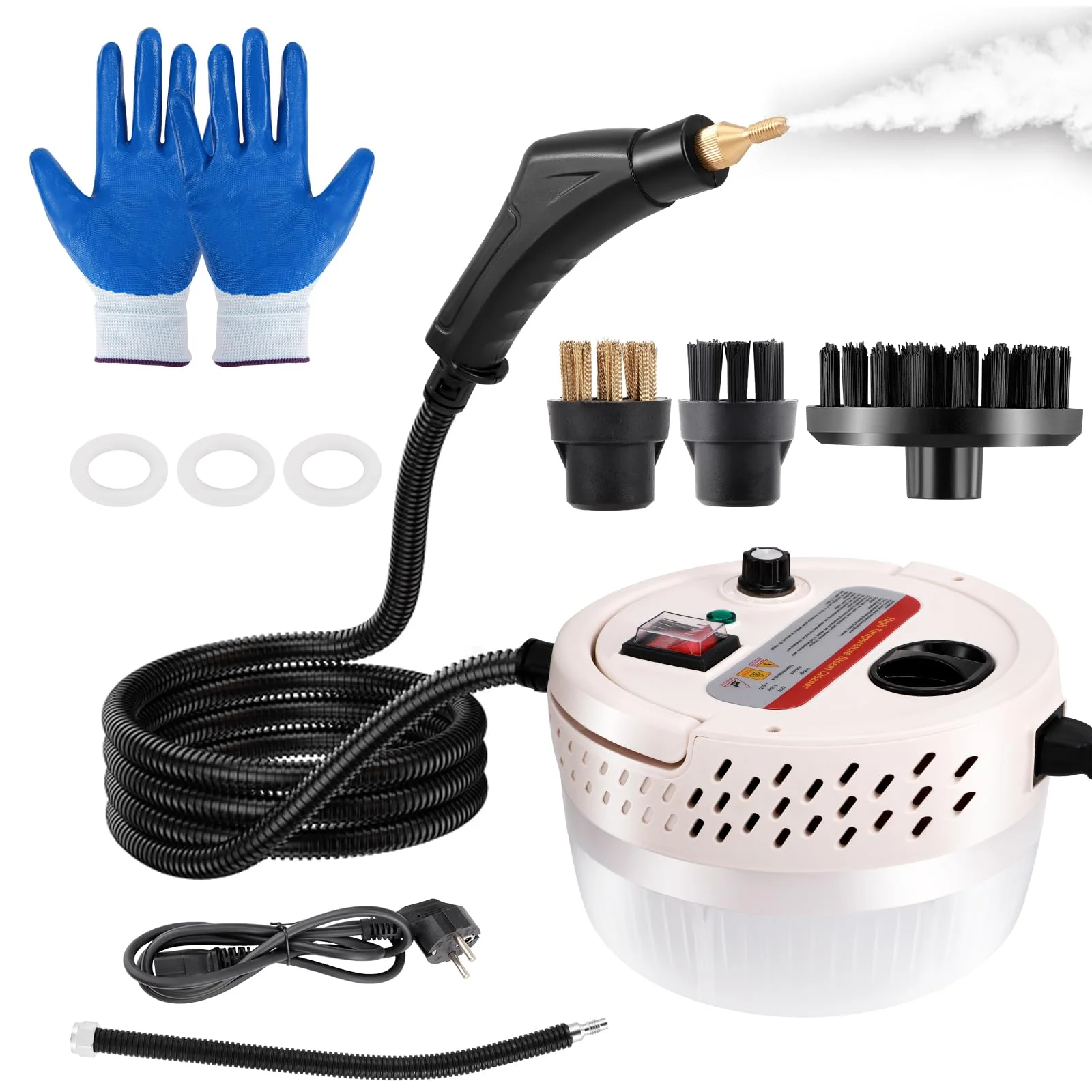 Dampfreiniger 2500W, Tragbarer Dampfreiniger Handgerät, 1400ML Großem Wassertank, mit 6 Geschwindigkeiten Einstellbar und 3 Arten von Bürstenköpfen, für Alles Küchenmöbel Boden Badezimmer Auto - Image 8