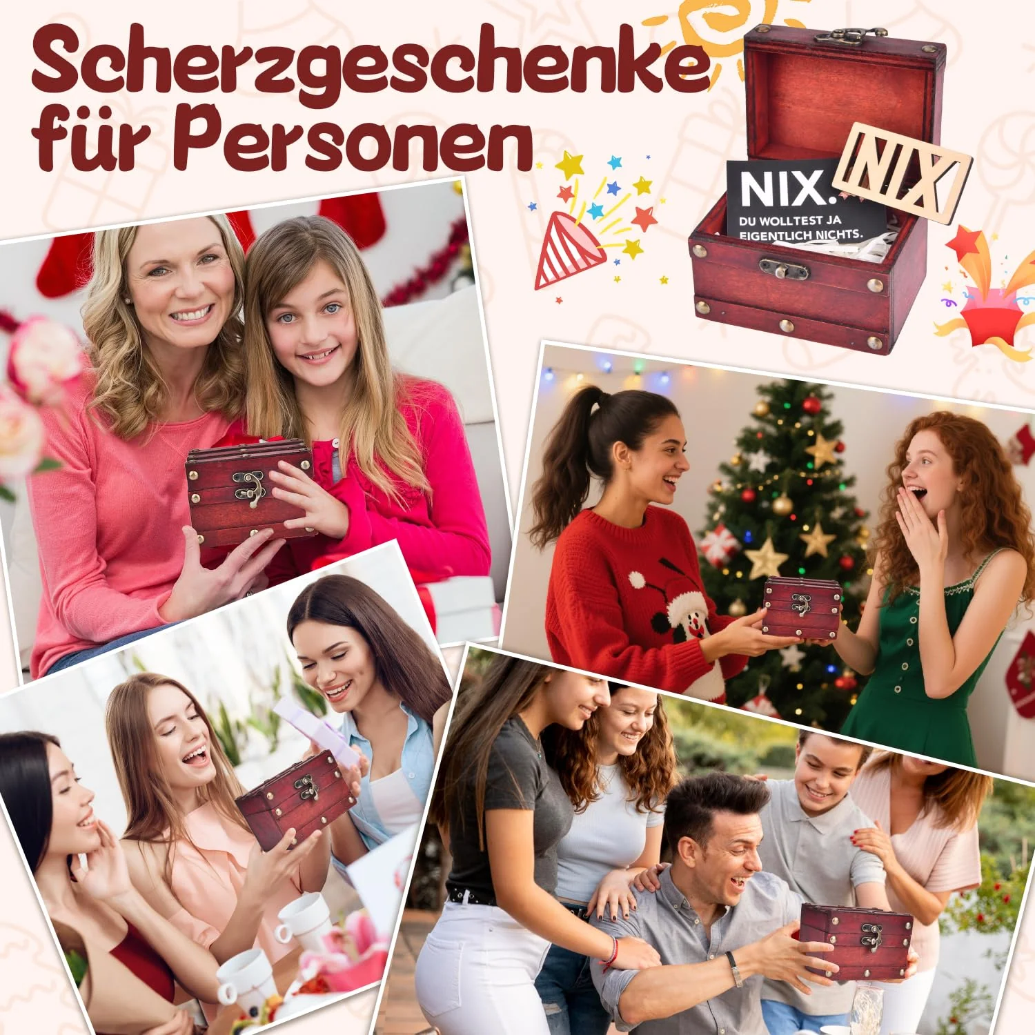 Dandin Nichts Geschenk für Alle Die Nichts Wollen, Lustige NIX Geschenk, Nix Geschenk zum Geburtstag, Geschenke für alle die Nichts wollen, Schatzkiste, Geburtstagsgeschenk für Männer Frauen - Image 3