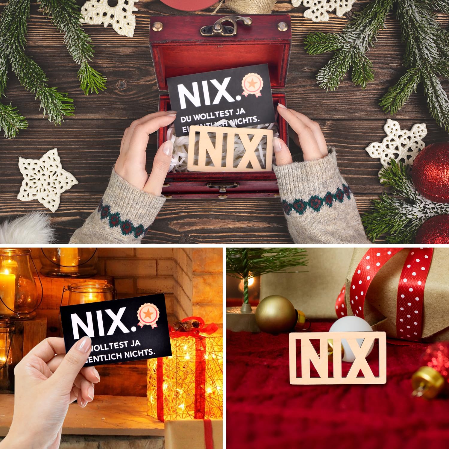 Dandin Nichts Geschenk für Alle Die Nichts Wollen, Lustige NIX Geschenk, Nix Geschenk zum Geburtstag, Geschenke für alle die Nichts wollen, Schatzkiste, Geburtstagsgeschenk für Männer Frauen - Image 5