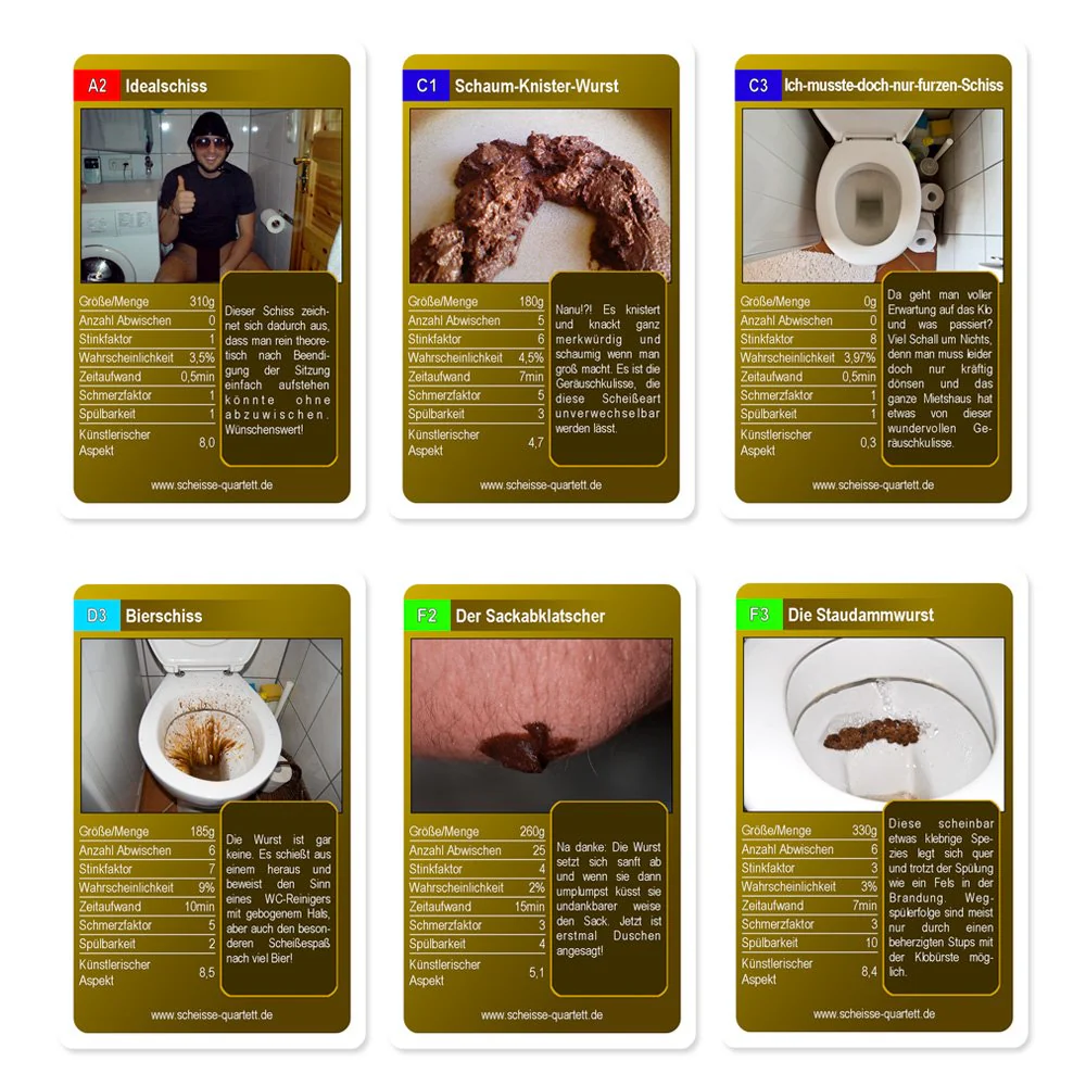 Das Scheiße Quartett | Das Kultspiel für die ganze Familie mit 32 Kackhaufen | Ideal für's Schrottwichteln! - Image 4