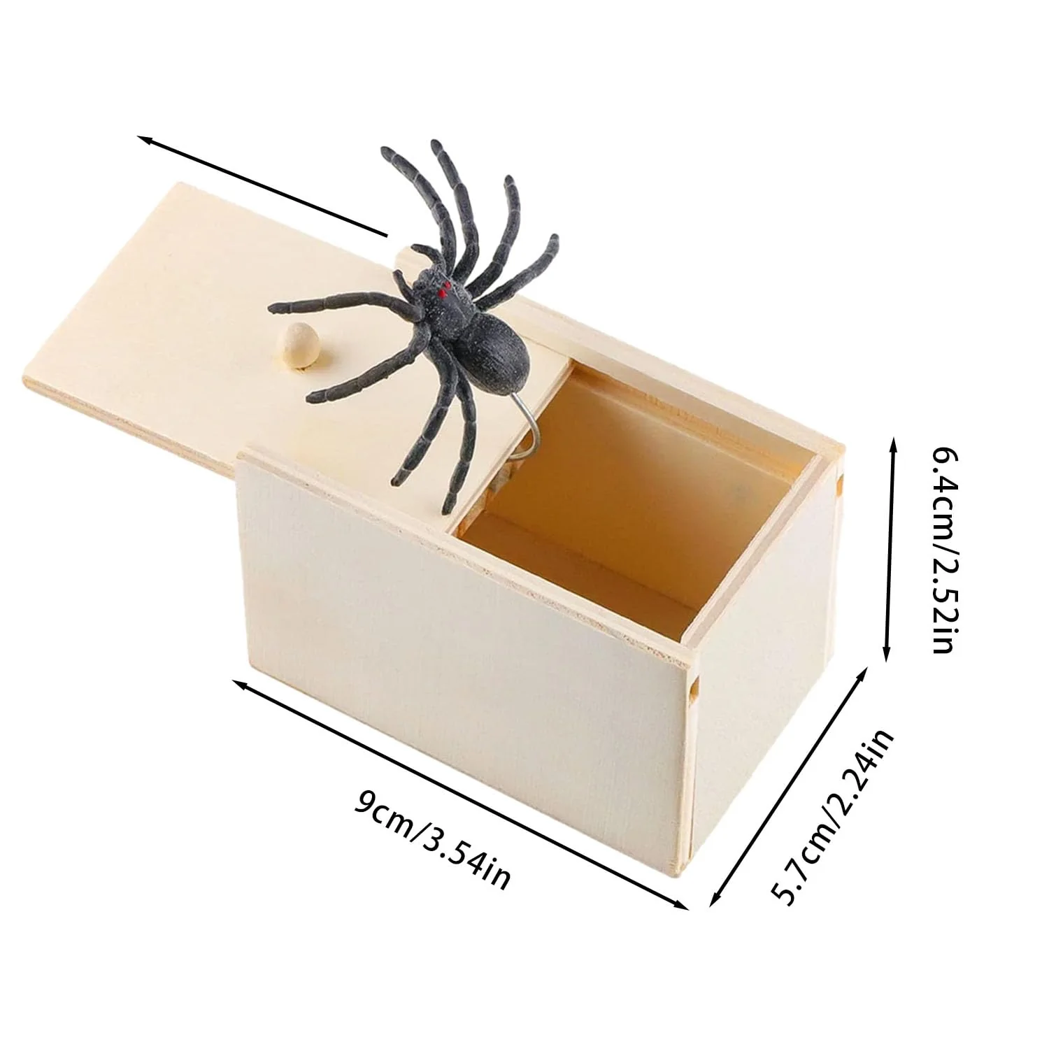 DBALL 2 Stücke Spinne In Box Überraschung Prank Box Holz Streich Spinne Scare Box Witz Spielzeug Spinnen Prank Box Party Scherzartikel für Kinder und Erwachsene - Image 7