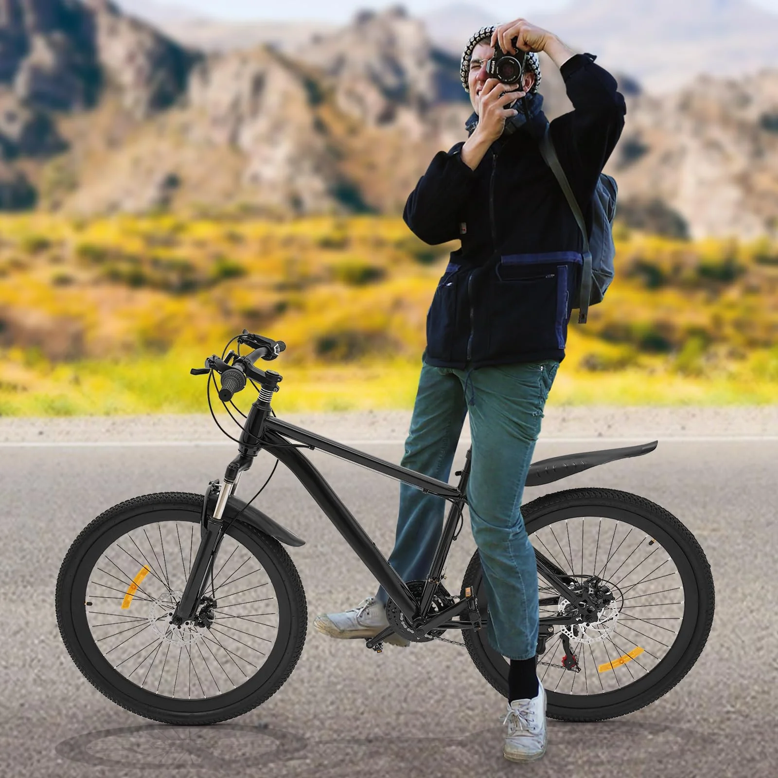 DDZcozy Mountainbike 26 Zoll Herren Fahrrad, 21 Gang-Schaltung, Scheibenbremse, Jugendfahrrad MTB Mountainbike für Erwachsene - Image 2