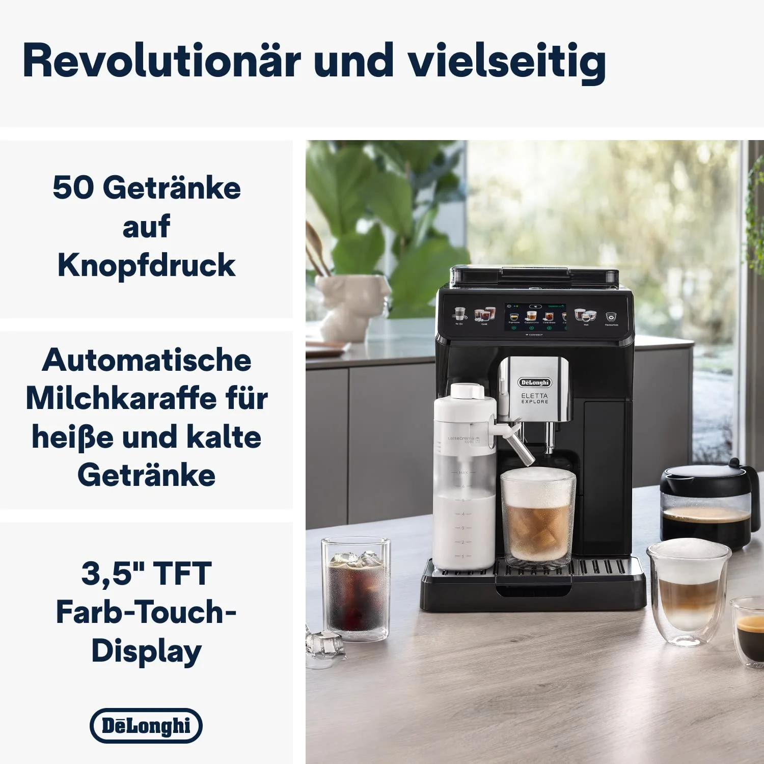 De’Longhi Eletta Explore - Perfetto Kaffeevollautomat mit LatteCrema-Milchaufschäumer, 50 Getränke inklusive Cold Brew auf Knopfdruck, farbiges Touch-Display, Dunkelgrau (ECAM452.67.G) - Image 10