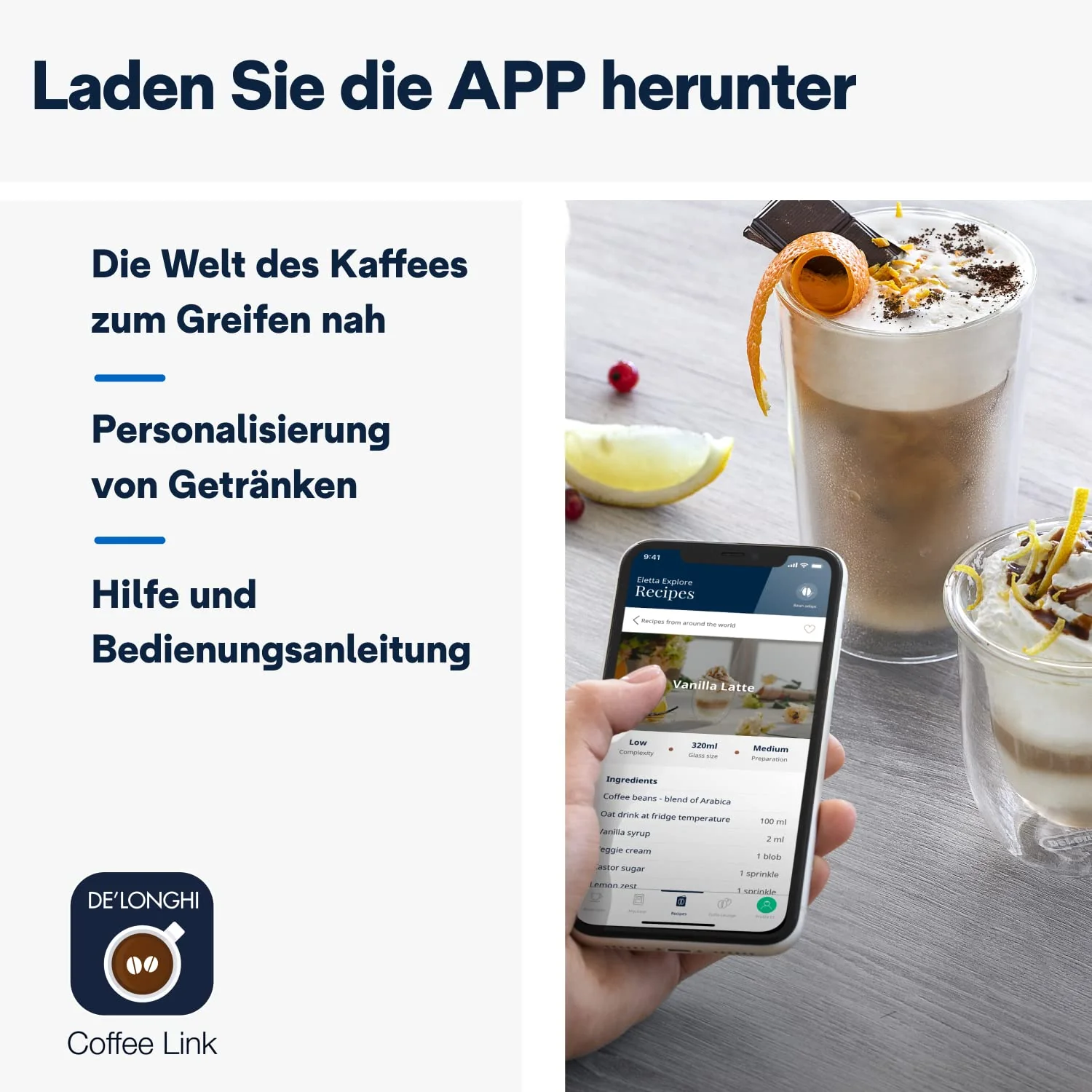 De’Longhi Eletta Explore - Perfetto Kaffeevollautomat mit LatteCrema-Milchaufschäumer, 50 Getränke inklusive Cold Brew auf Knopfdruck, farbiges Touch-Display, Dunkelgrau (ECAM452.67.G) - Image 4