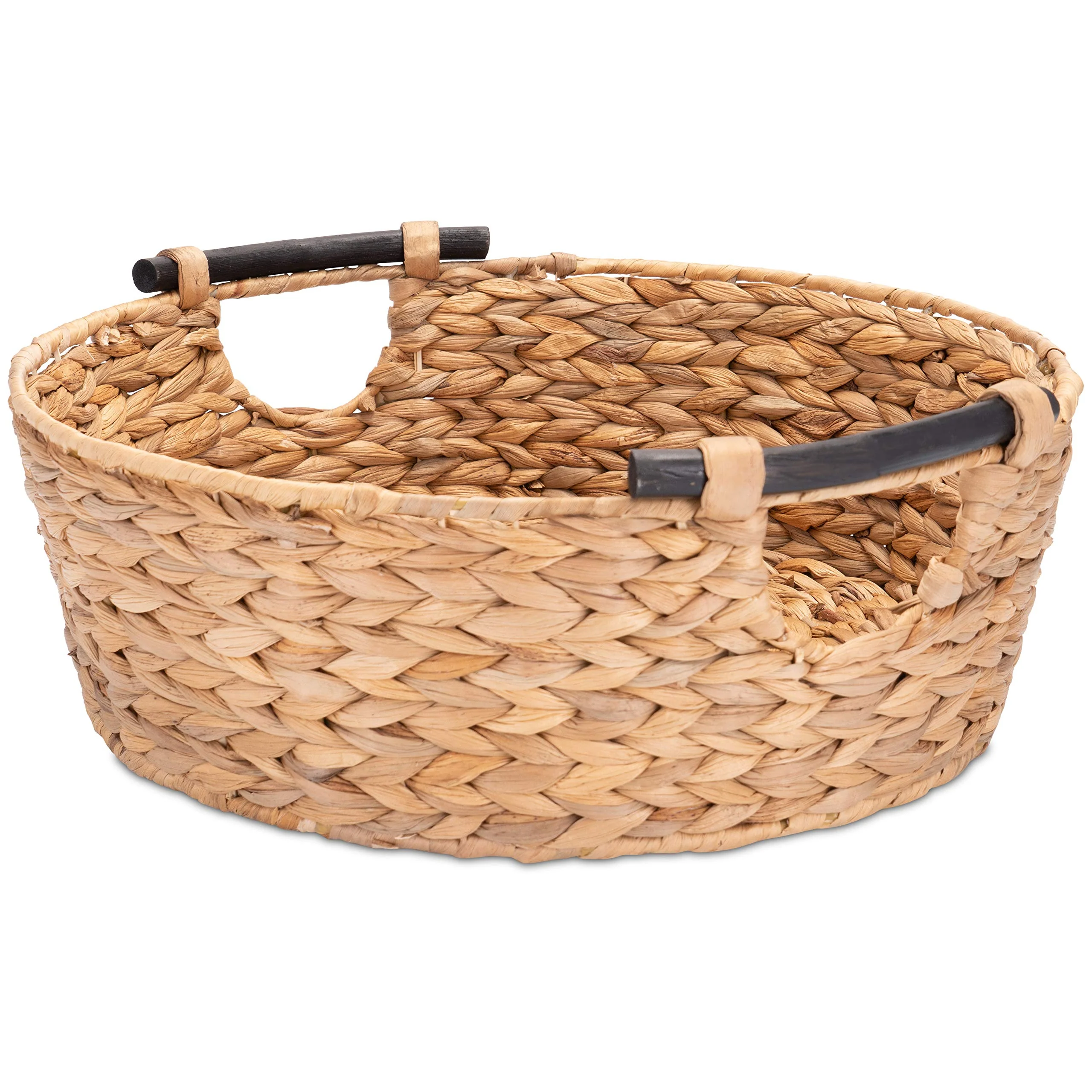 Decorasian Korb Aufbewahrung rund geflochten aus Seegras mit Holzgriffen - Wasserhyazinthe 42cm - Wäschekorb groß - Image 7