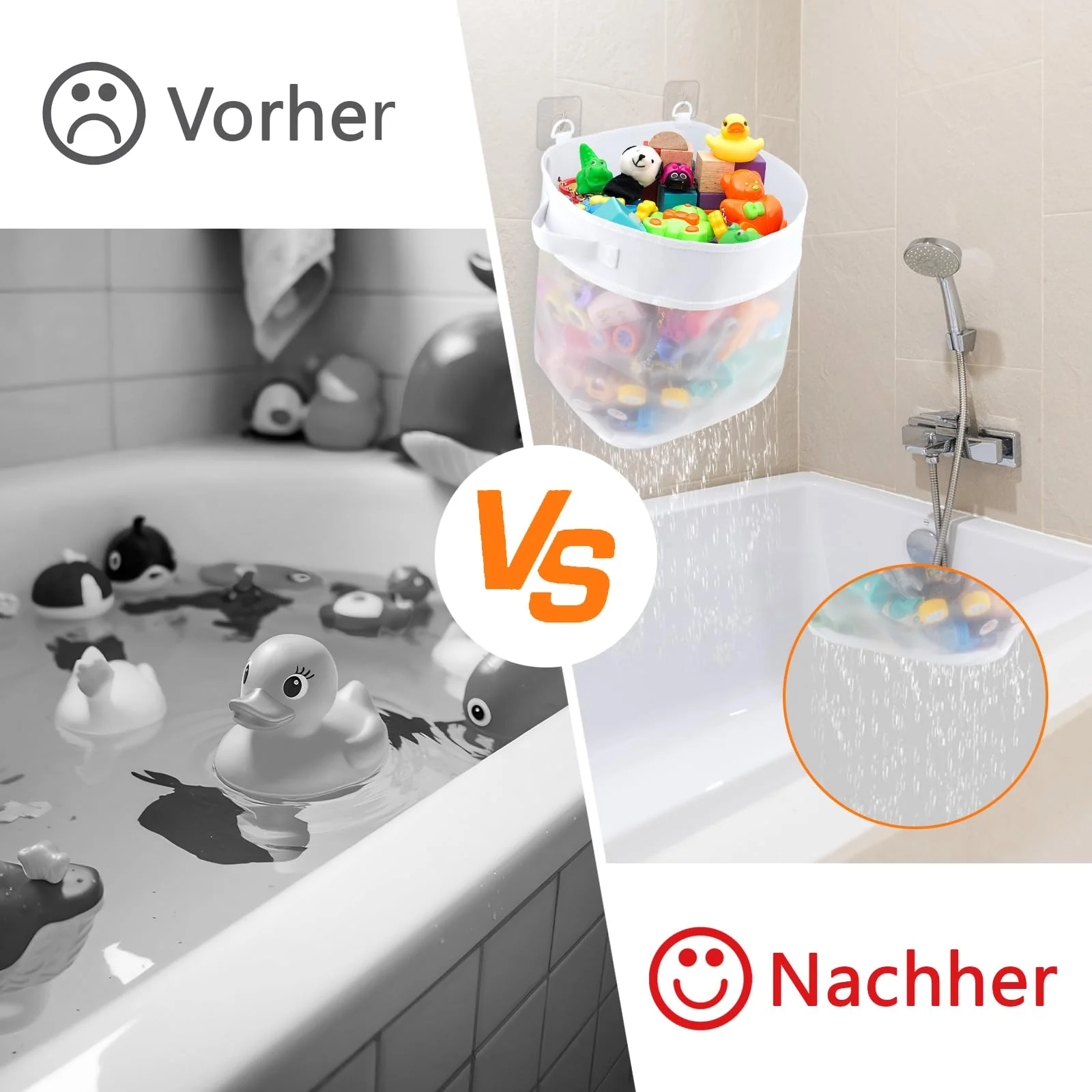Deepton Badespielzeug Aufbewahrung, Mesh Netz Tasche, 4.15 Gallonen Fassungsvermögen, Modern, Minimalistisch, Neutral - Image 5