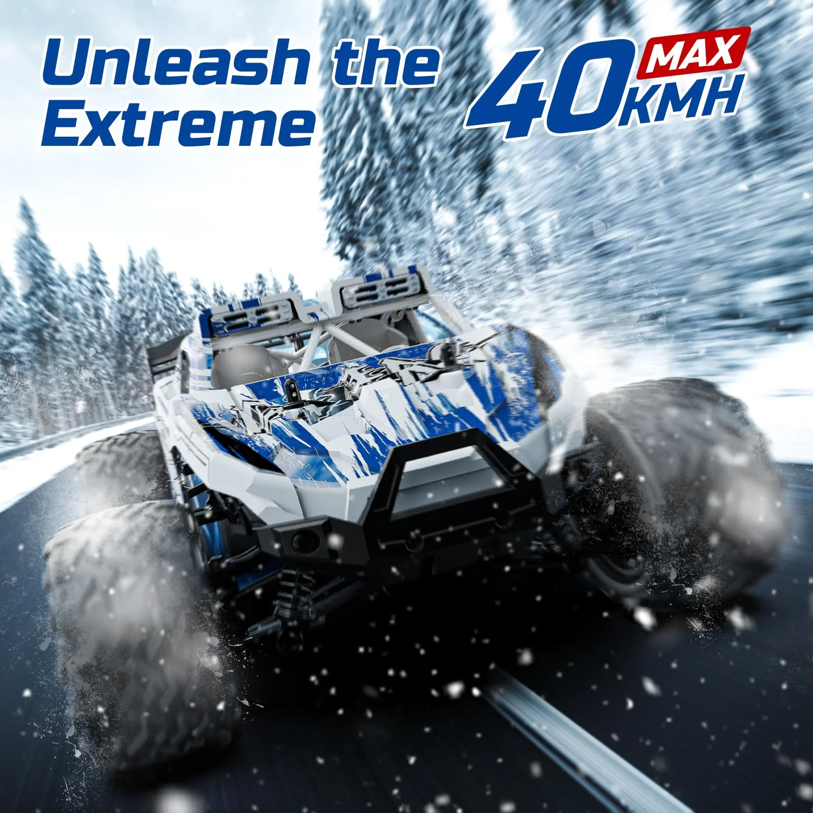 DEERC 9003E 1:14 RC-All-Terrain-Autos, 40 km/h Hochgeschwindigkeits-Offroad-RC-Truck, 4WD-Fernsteuerungsauto mit 2 Lithium-Ionen-Akkus, schnelles Monstertruck-Spielzeug für Kinder und Erwachsene - Image 6