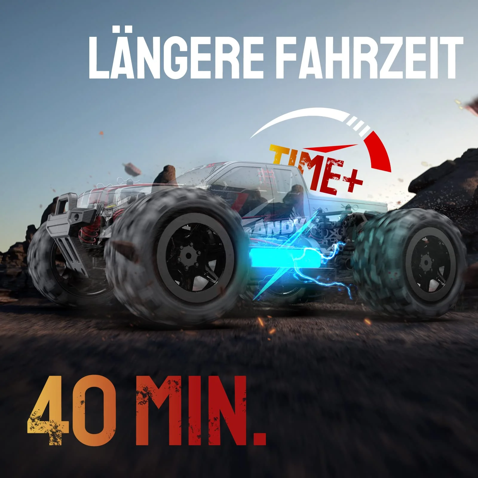 DEERC 9300 Ferngesteuertes Auto für Kinder,1/18 RC Car 4WD mit 40 km/h Hochgeschwindigkeits,2 Akku Lange Laufzeit,2,4 GHz Fernbedienung Geländewagen Outdoor Indoor Fahrzeug für Jungen Erwachsene - Image 6