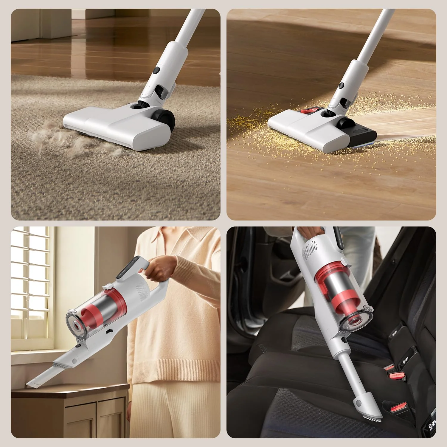 Deerma Staubsauger Kabellos: Akku Staubsauger mit Wischfunktion 2-in-1 Sauger mit Wischfunktion Vacuum Cleaner Ideal für Tierhaare alle Bodenarten Mit Langer Akkulaufzeit und einfacher - Image 4