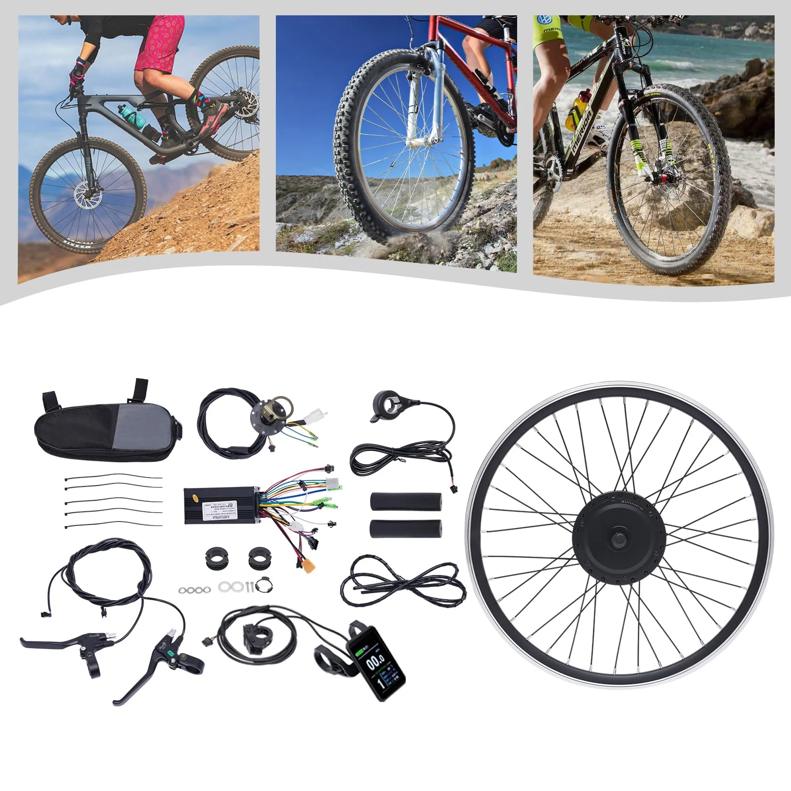 Dekltus Ebike Umbausatz, 36 V 24 Zoll Elektrofahrrad Umbausatz, 500W E-Bike Conversion Kit mit Display, Elektrofahrrad Motor Umbausatz Vorderrad - Maximale Geschwindigkeit von 30-35KM/H - Image 9