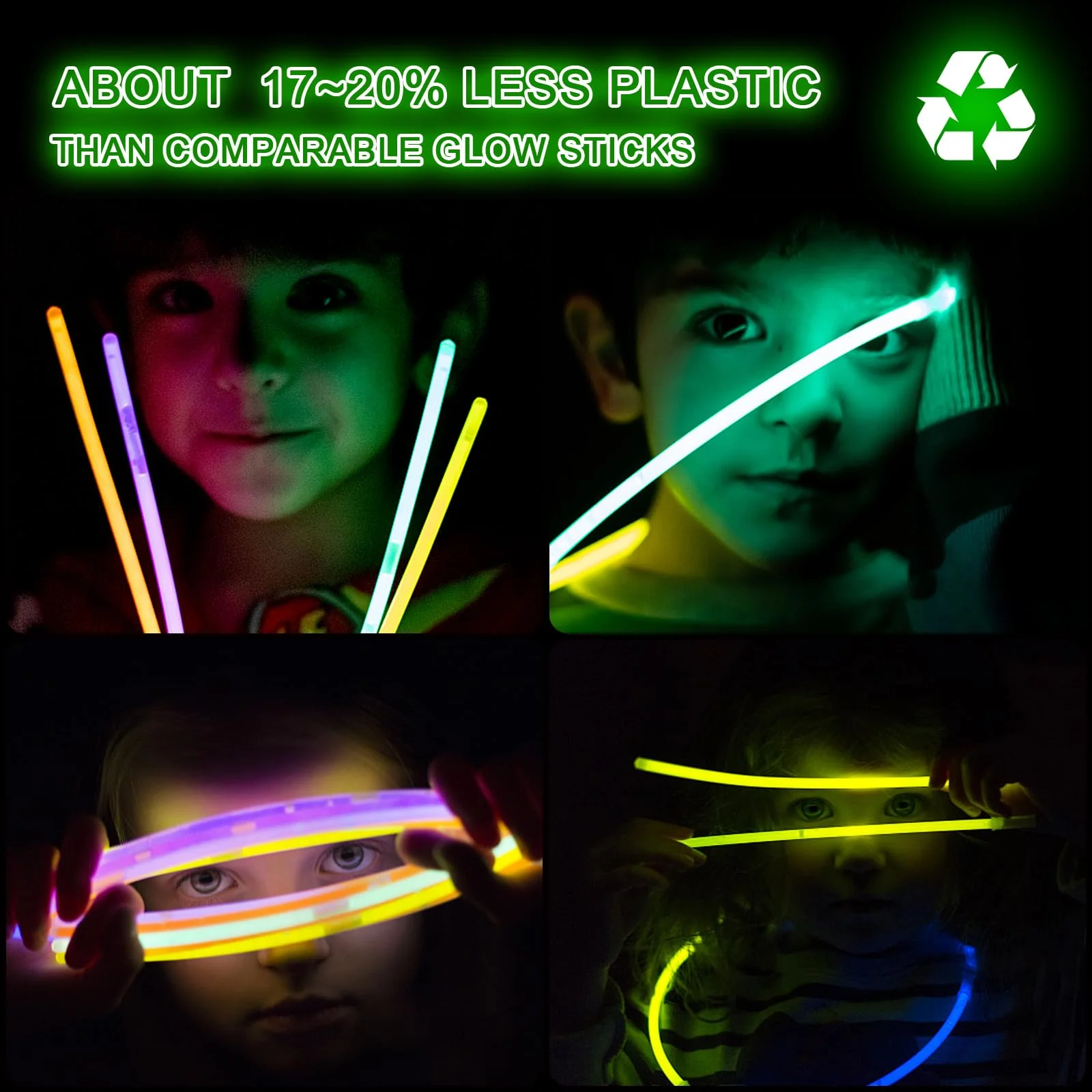 DELEE 400PCS Knicklichter, Leuchtstäbe Knicklichter Party Set, Glow Neon dunkle Partys Supplies für Kinder Knicklichter Partys deko,Halloween Dekorationen, Leuchtketten und Armbänder - Image 6