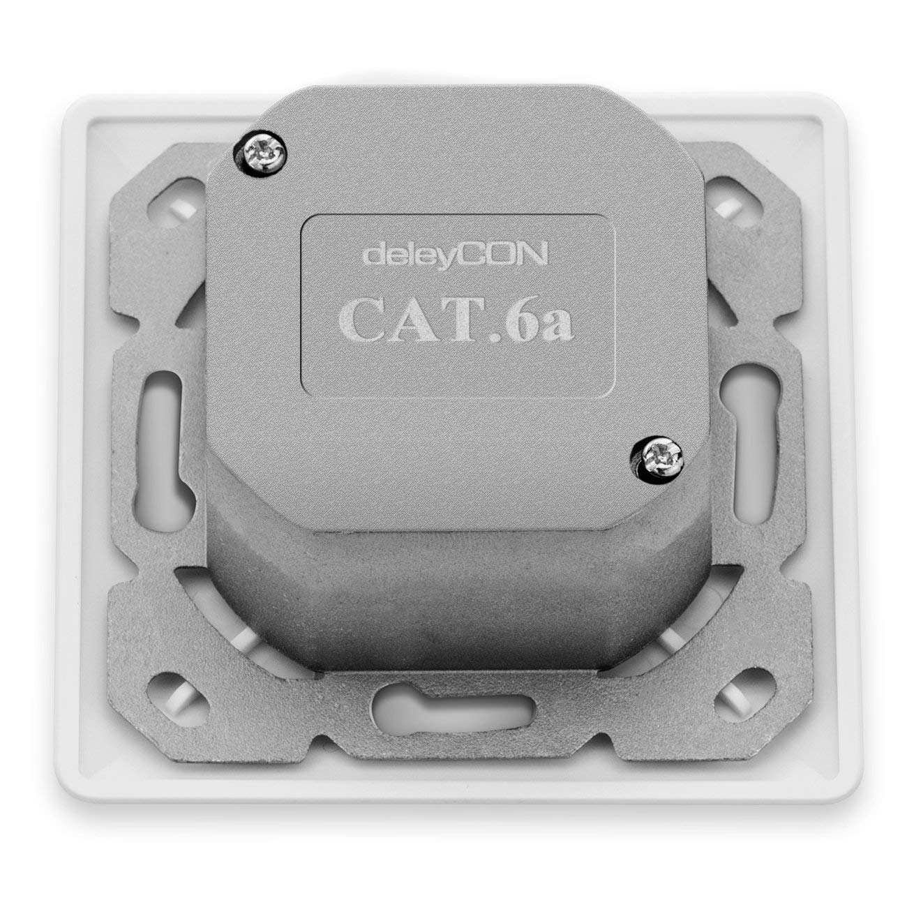 deleyCON 2x CAT 6a Universal Netzwerkdose - 2x RJ45 Port - Geschirmt - Aufputz oder Unterputz - 10 Gigabit Ethernet Netzwerk - EIA/TIA 568A&B - Weiß - Image 9