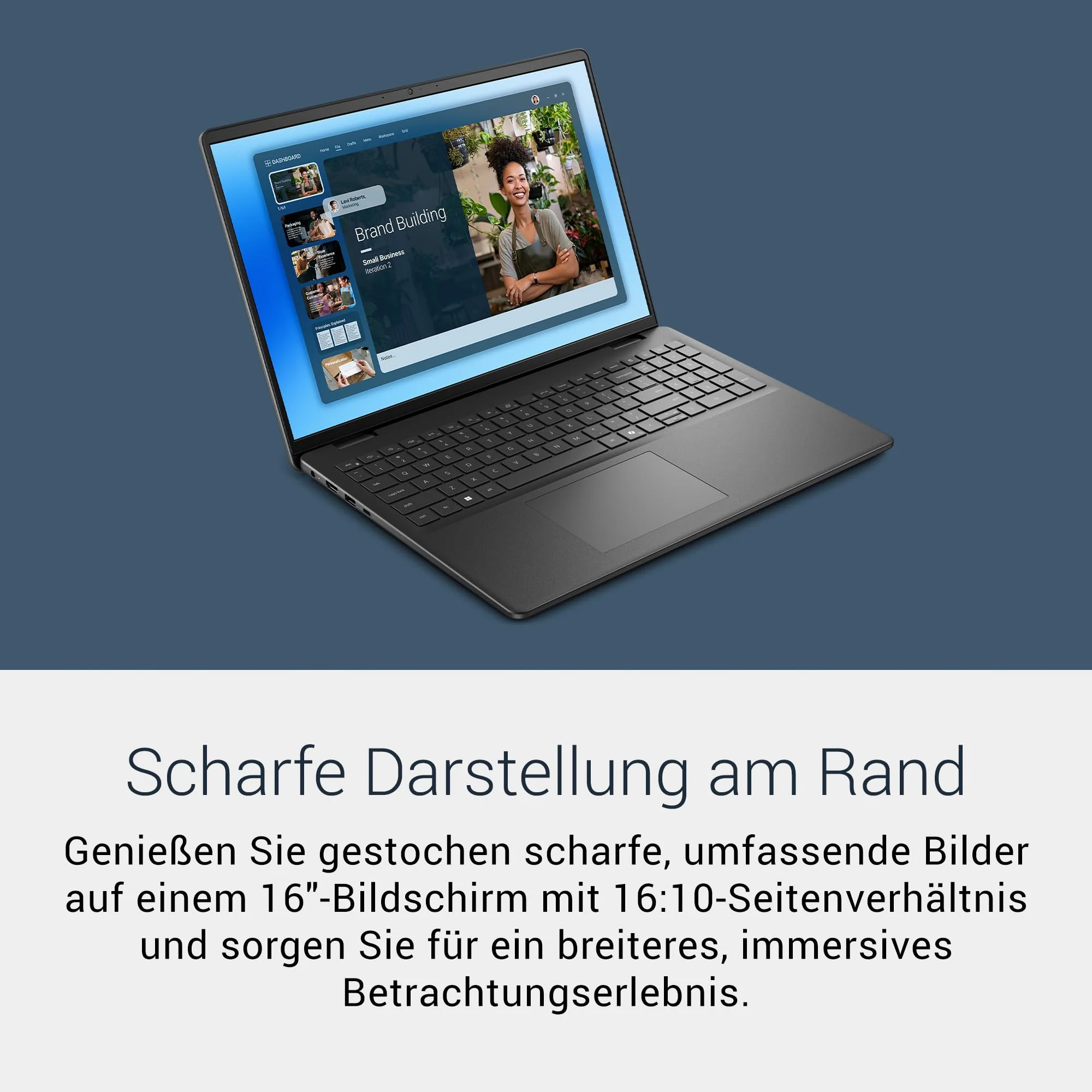 Dell 16 Laptop DC16250 – 16" FHD+ 16:10 (1920x1200), Intel Core 5 Series 1 Prozessor, Intel UHD Grafik, 16GB DDR5 RAM, 512GB SSD, Windows 11 Home, QWERTZ Tastatur, Fingerabdrucksensor – Schwarz - Image 15