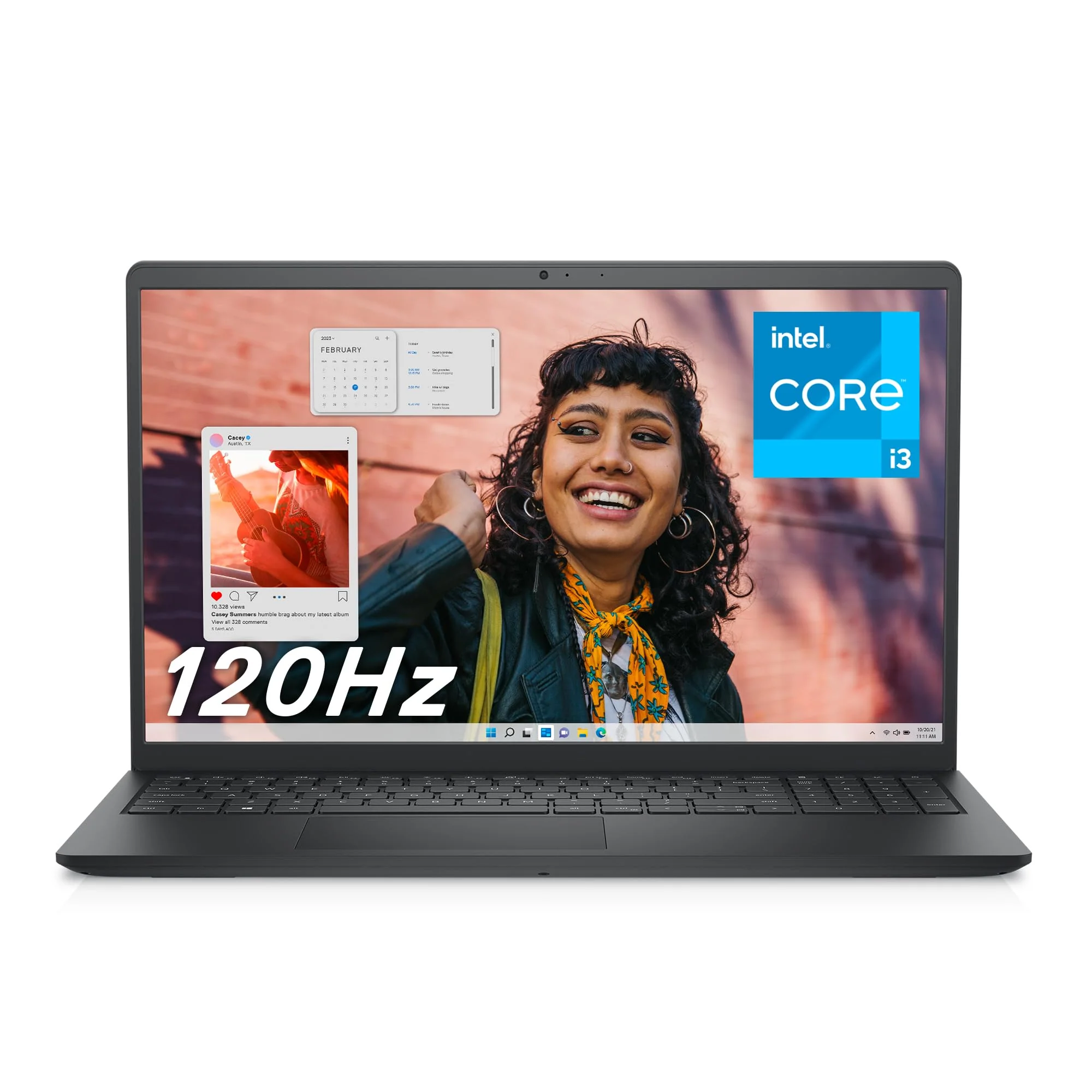 Dell Inspiron 15 3530 Laptop 15.6 Inch FHD (1920 x 1080) Display, Intel Core i3-1305U, 8 GB RAM, 256 GB SSD, Intel UHD Graphics, Fingerprint Reader, German Backlit Keyboard, Windows 11 Home, Black