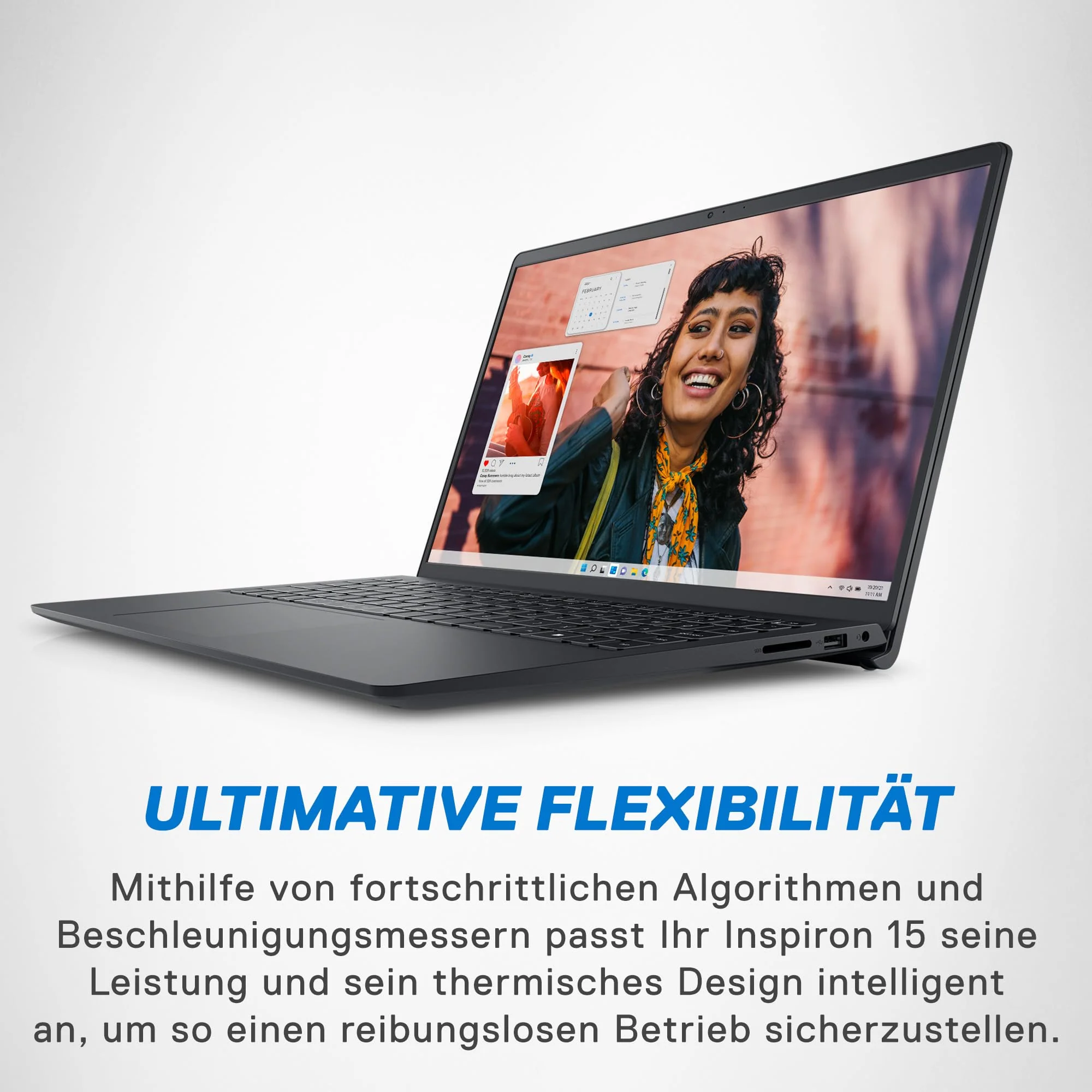 Dell Inspiron 15 3530 Laptop 15.6 Inch FHD (1920 x 1080) Display, Intel Core i3-1305U, 8 GB RAM, 256 GB SSD, Intel UHD Graphics, Fingerprint Reader, German Backlit Keyboard, Windows 11 Home, Black - Image 4