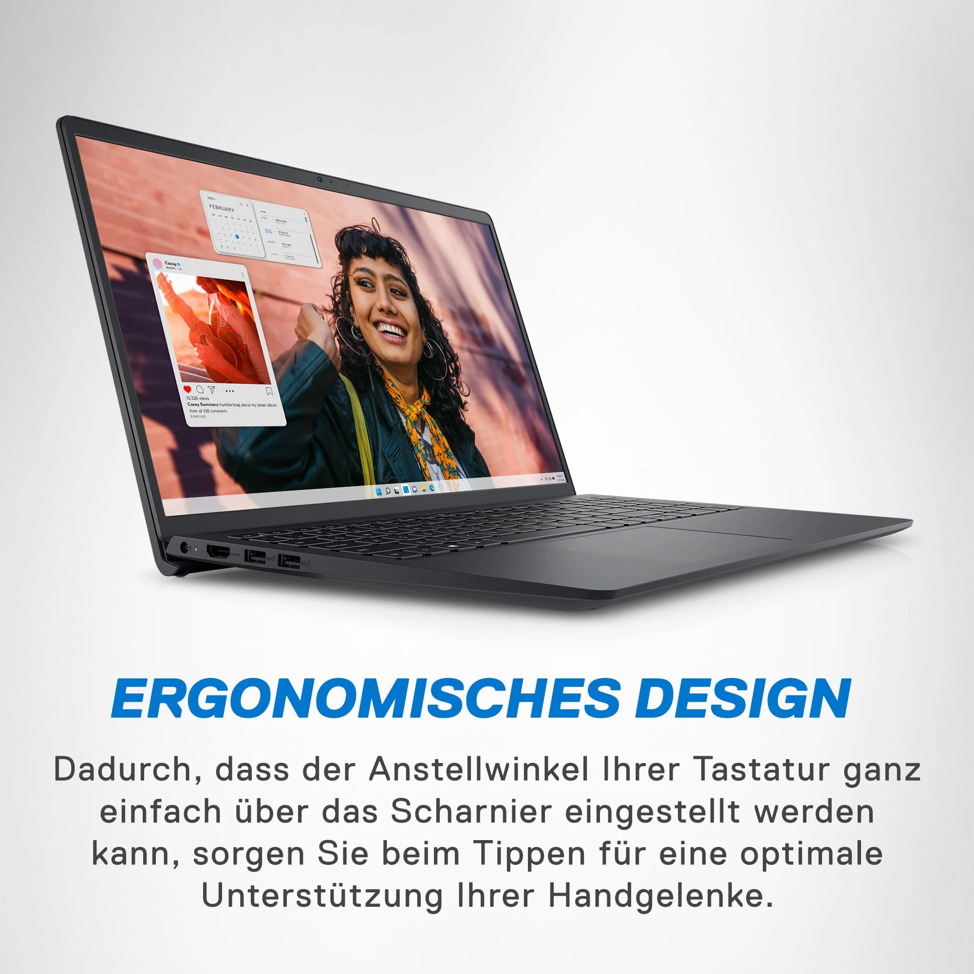 Dell Inspiron 15 3530 Laptop 15.6 Inch FHD (1920 x 1080) Display, Intel Core i3-1305U, 8 GB RAM, 256 GB SSD, Intel UHD Graphics, Fingerprint Reader, German Backlit Keyboard, Windows 11 Home, Black - Image 5