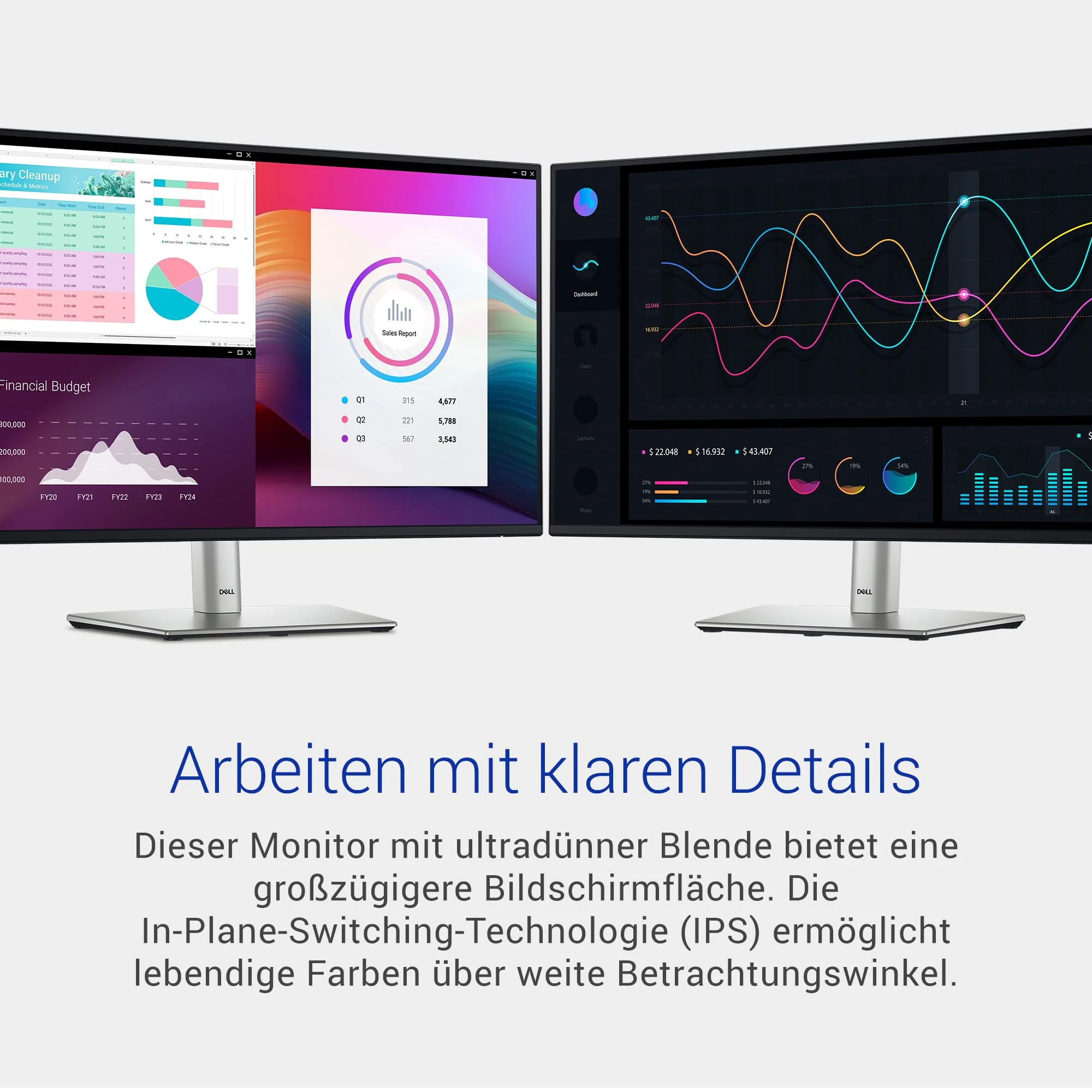 Dell P2725H 27 Zoll Full HD (1920x1080) Monitor, 100Hz, IPS, 5ms, 99% sRGB, USB-C, DisplayPort, HDMI, VGA, 4X USB, 3 Jahre Garantie, Schwarz - Image 8