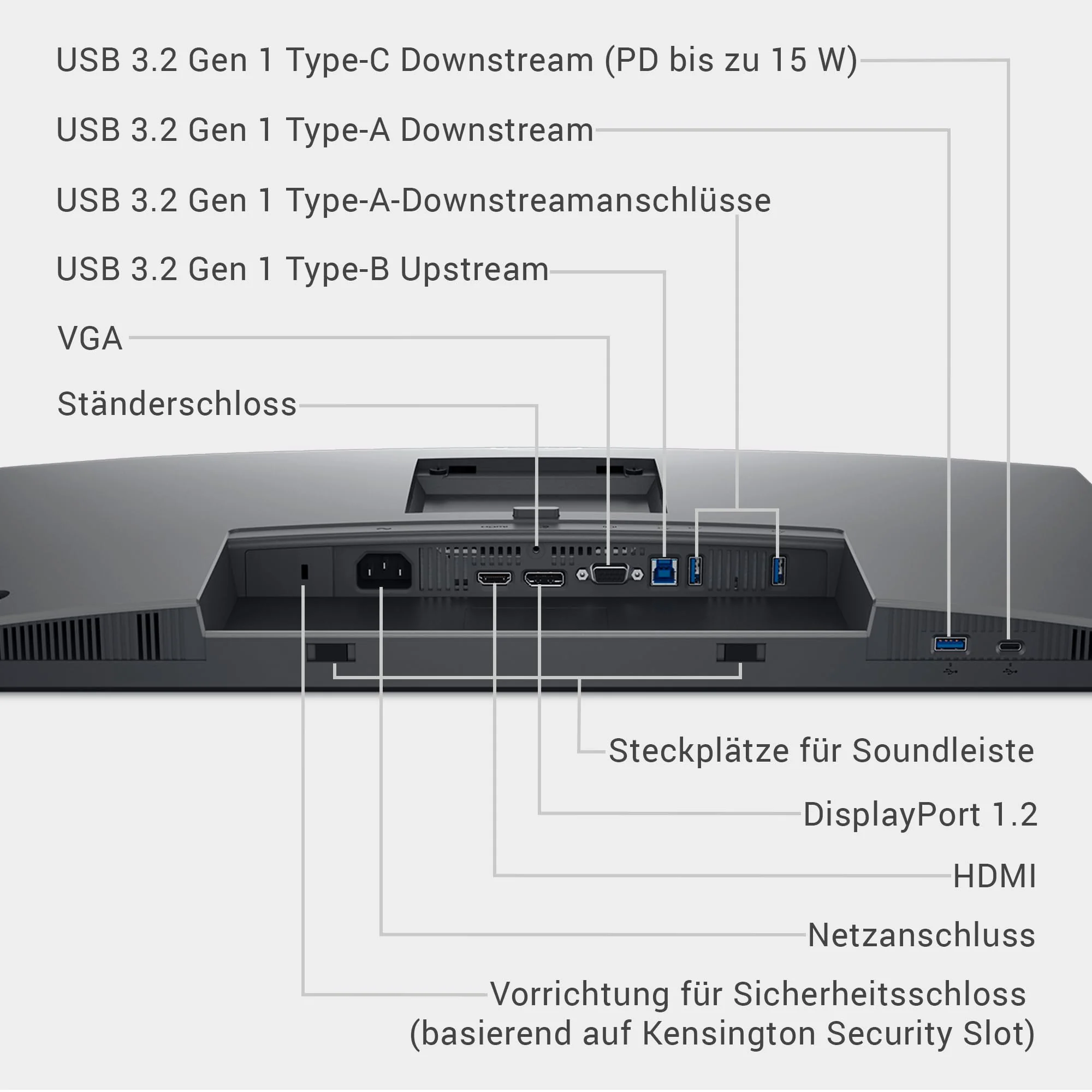 Dell P2725H 27 Zoll Full HD (1920x1080) Monitor, 100Hz, IPS, 5ms, 99% sRGB, USB-C, DisplayPort, HDMI, VGA, 4X USB, 3 Jahre Garantie, Schwarz - Image 9