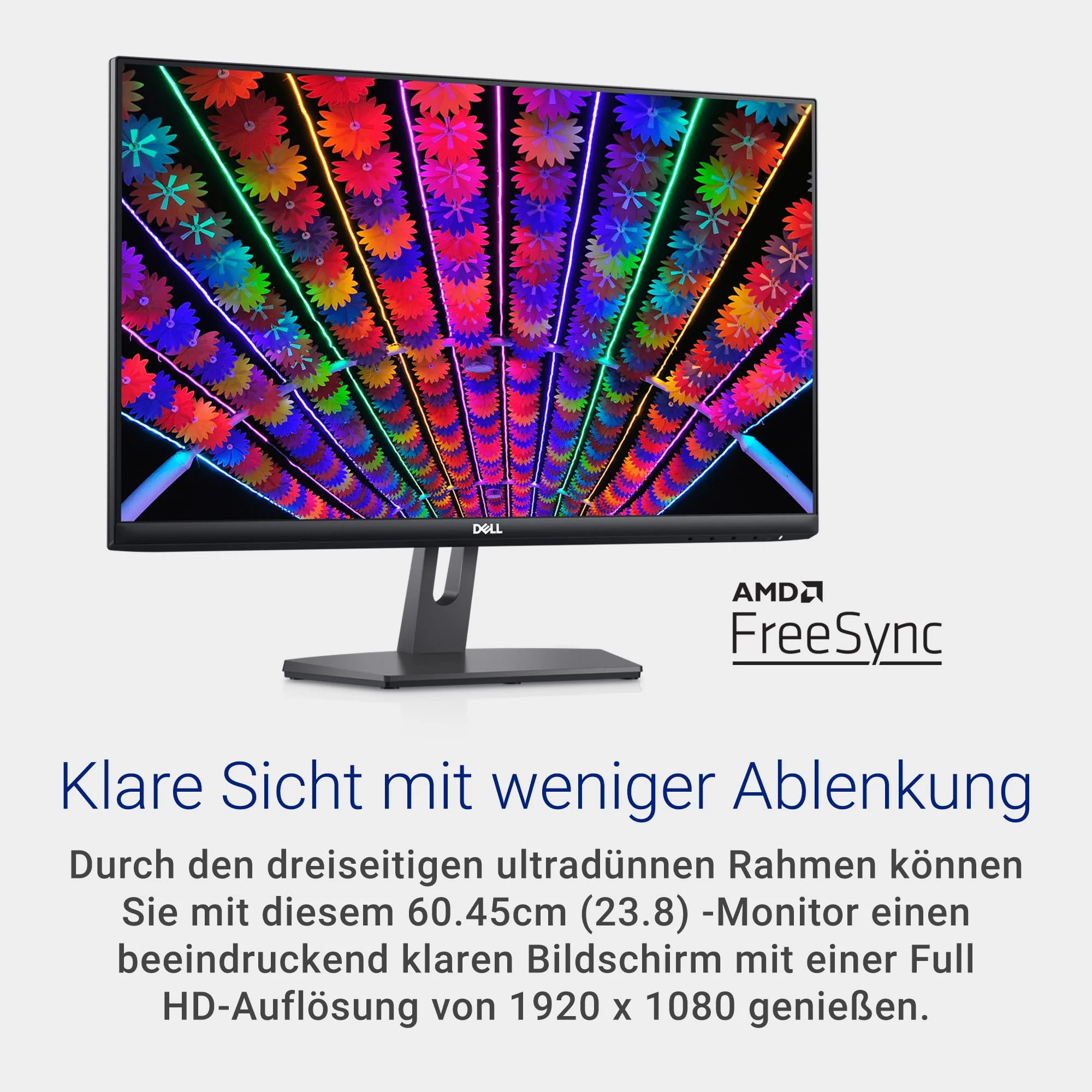 Dell S2421NX 24 Zoll Full HD (1920x1080) Monitor, 75Hz, IPS, 4ms, AMD FreeSync, Ultradünner Rahmen, 2x HDMI, 3 Jahre Garantie, Schwarz - Image 7