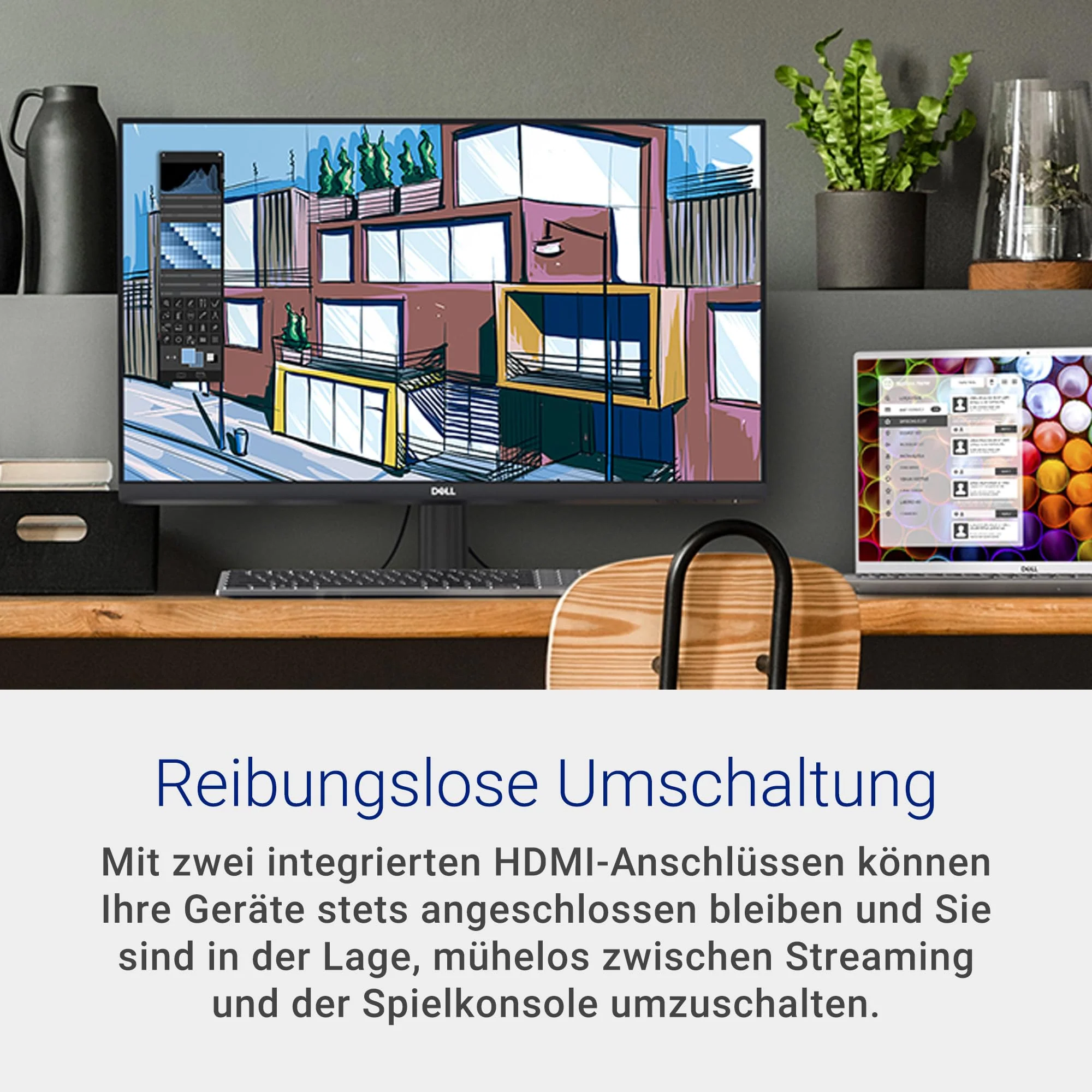 Dell S2421NX 24 Zoll Full HD (1920x1080) Monitor, 75Hz, IPS, 4ms, AMD FreeSync, Ultradünner Rahmen, 2x HDMI, 3 Jahre Garantie, Schwarz - Image 8