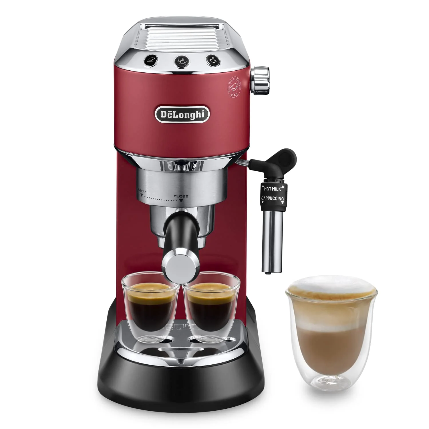 De'Longhi Dedica Style EC 685.W Espresso Siebträgermaschine, Espressomaschine mit Professioneller Milchschaumdüse, nur 15 cm breit, 1 Liter Wassertank, Vollmetallgehäuse, für E.S.E Pads geeignet, Weiß - Image 4
