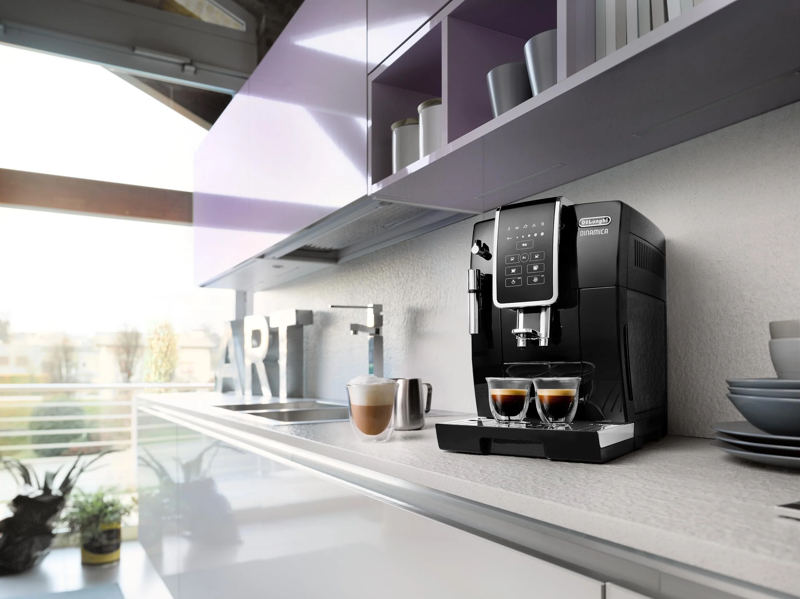 De'Longhi Dinamica ECAM 350.15.B Kaffeevollautomat mit Milchaufschäumdüse für Cappuccino, mit Espresso und Kaffee Direktwahltasten und Digitaldisplay mit Klartext, 2-Tassen-Funktion, Schwarz - Image 4