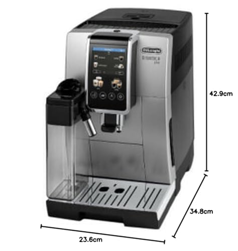De'Longhi Dinamica Plus ECAM380.85.SB, Automatische Kaffeebohnenmaschine, Kaffeevollautomat mit LatteCrema Hot, Bean-to-Cup Kaffeeautomat mit 24 Rezepten, TFT 3,5", Silber/Schwarz - Image 2