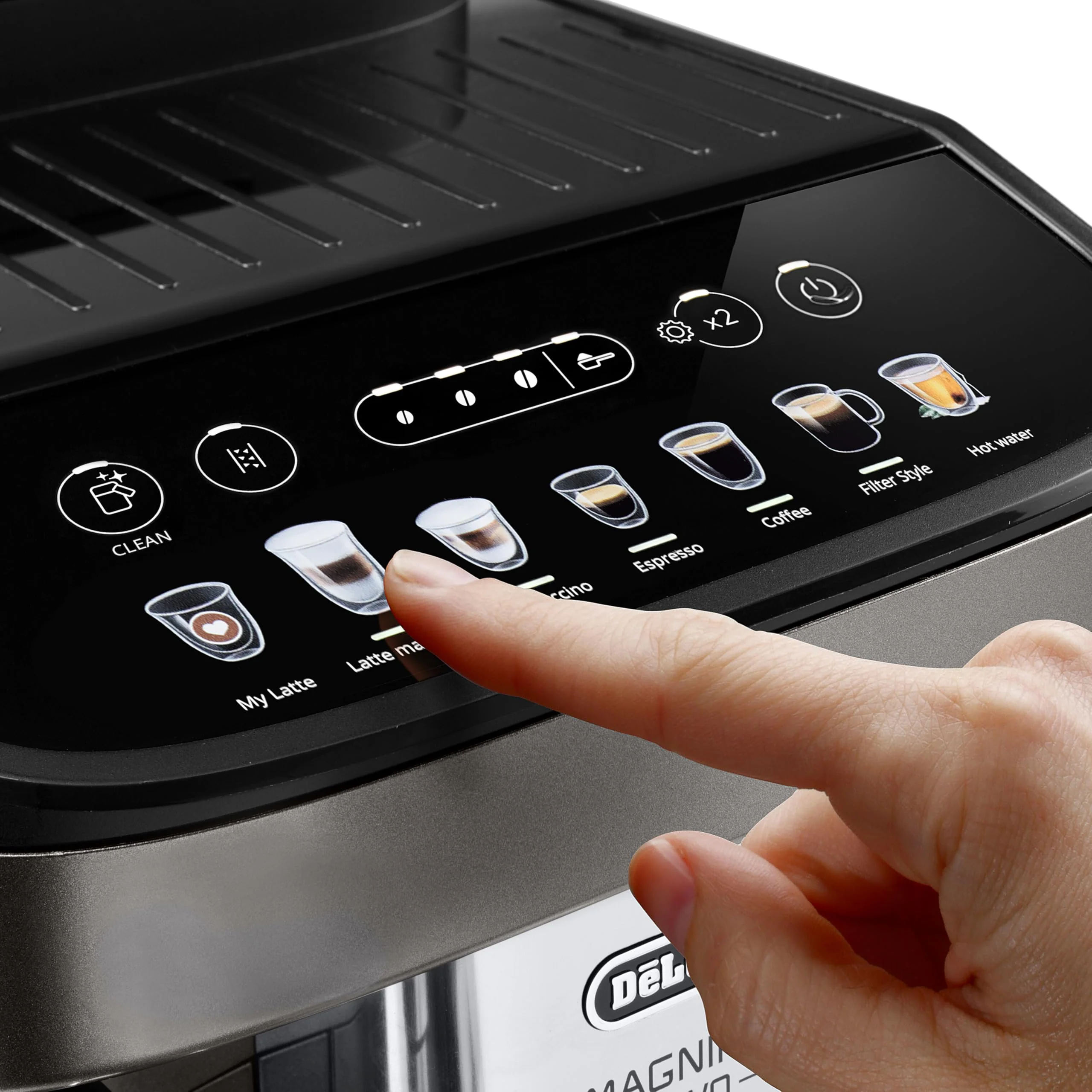 De'Longhi Magnifica Evo ECAM290.81.TB, Vollautomatische Kaffeemaschine, Kompakte Größe, Bean-to-Cup-Maschine, Automatischer Milchaufschäumer, 7 Rezepte, Soft Touch Farbdisplay, Titan/Schwarz - Image 2